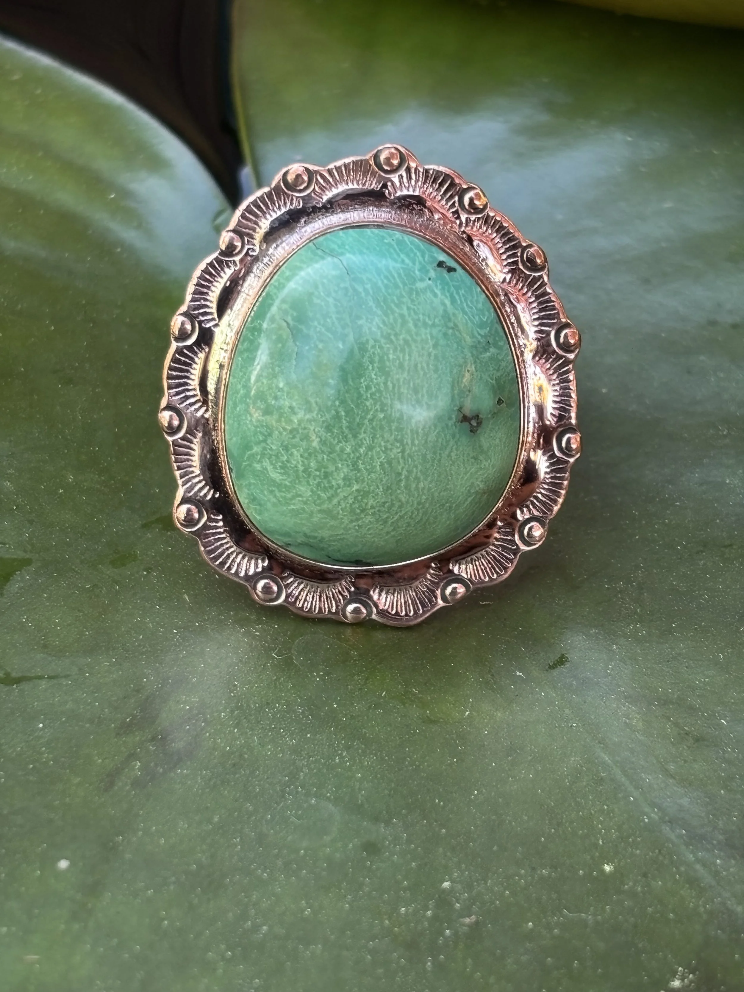 Size 8 Copper & Green Kingman Statement Ring