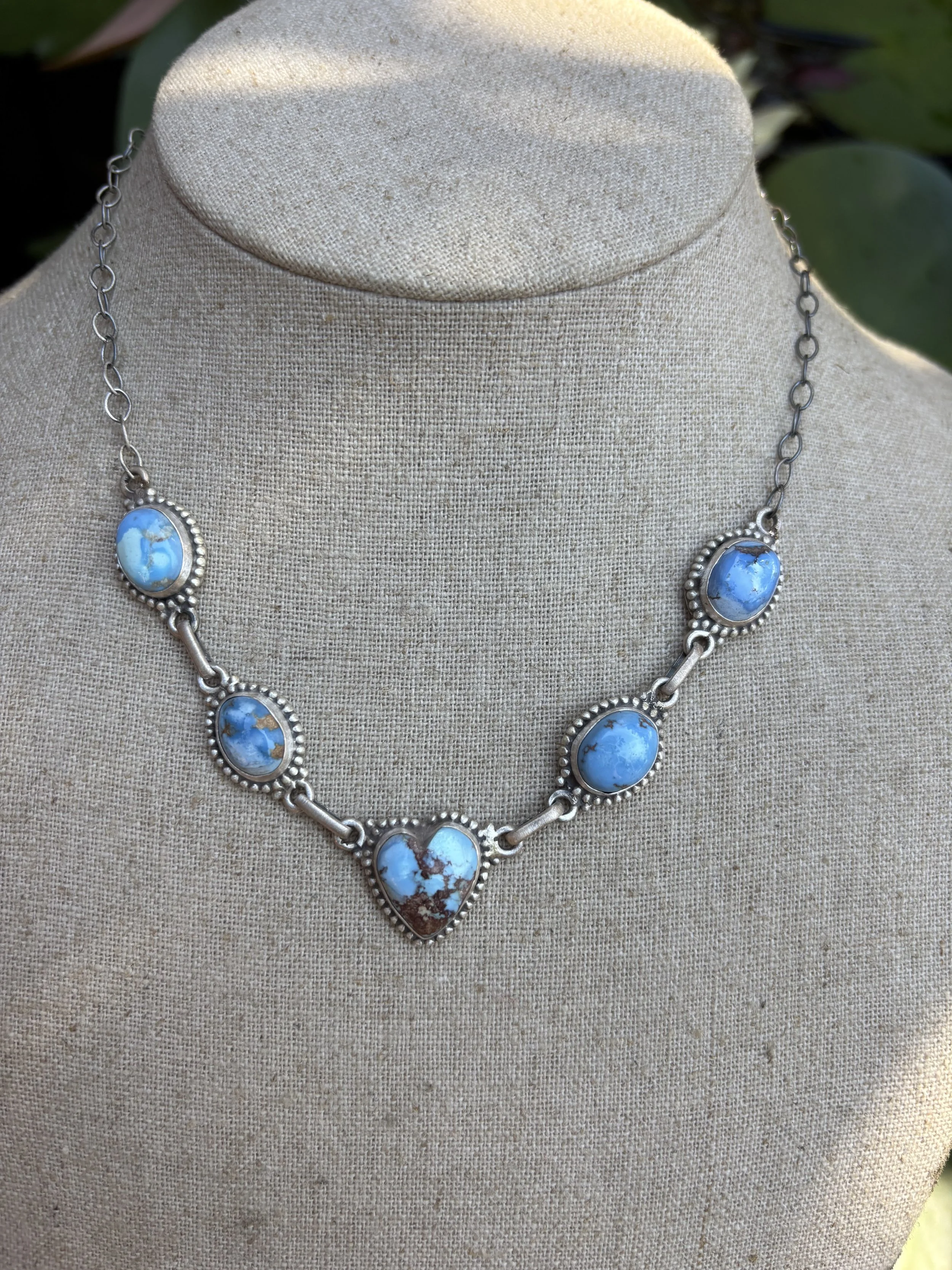 Sterling and Golden Hills Heart Choker