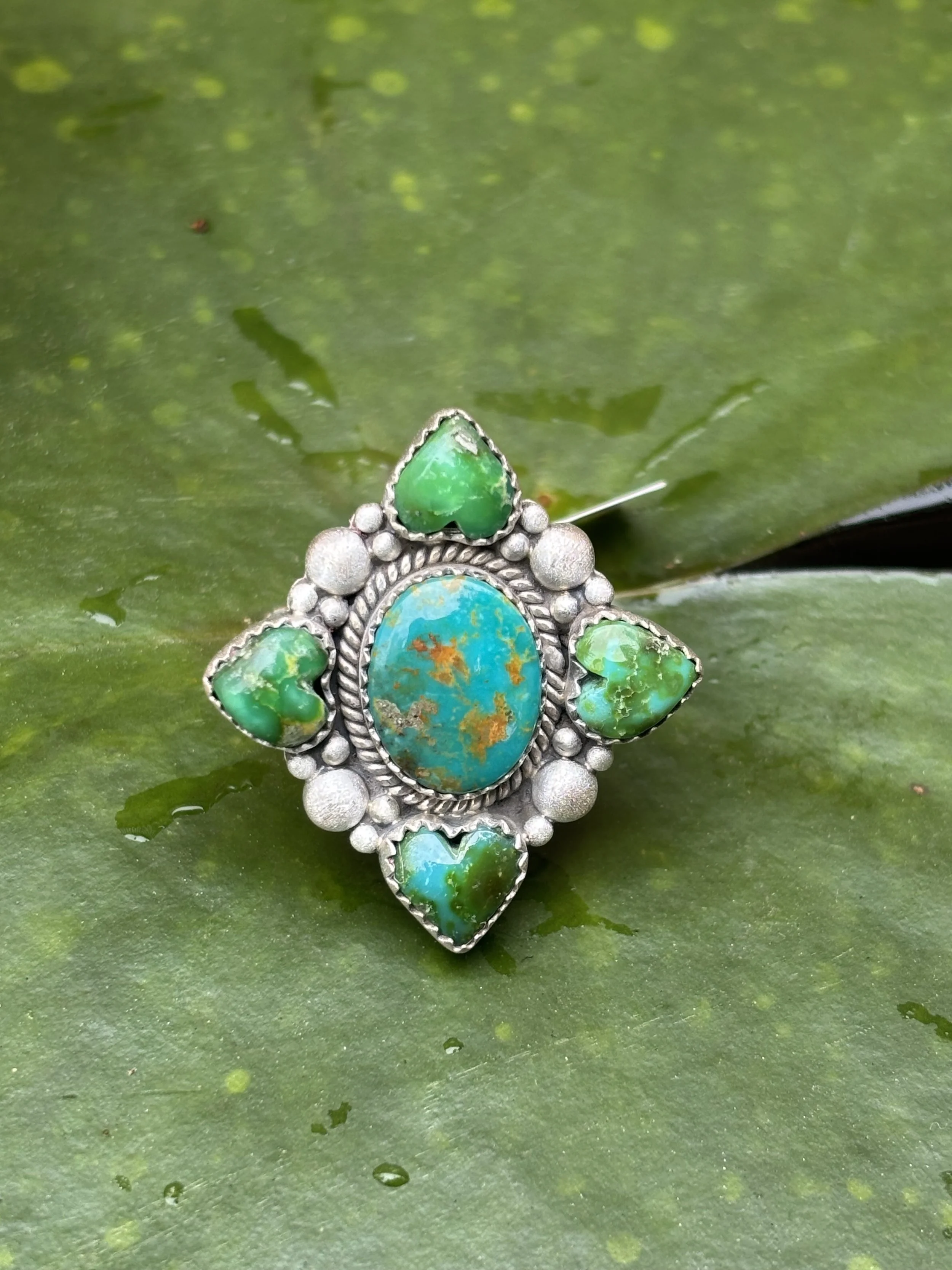 Adjustable Sterling and Sonoran Heart Ring