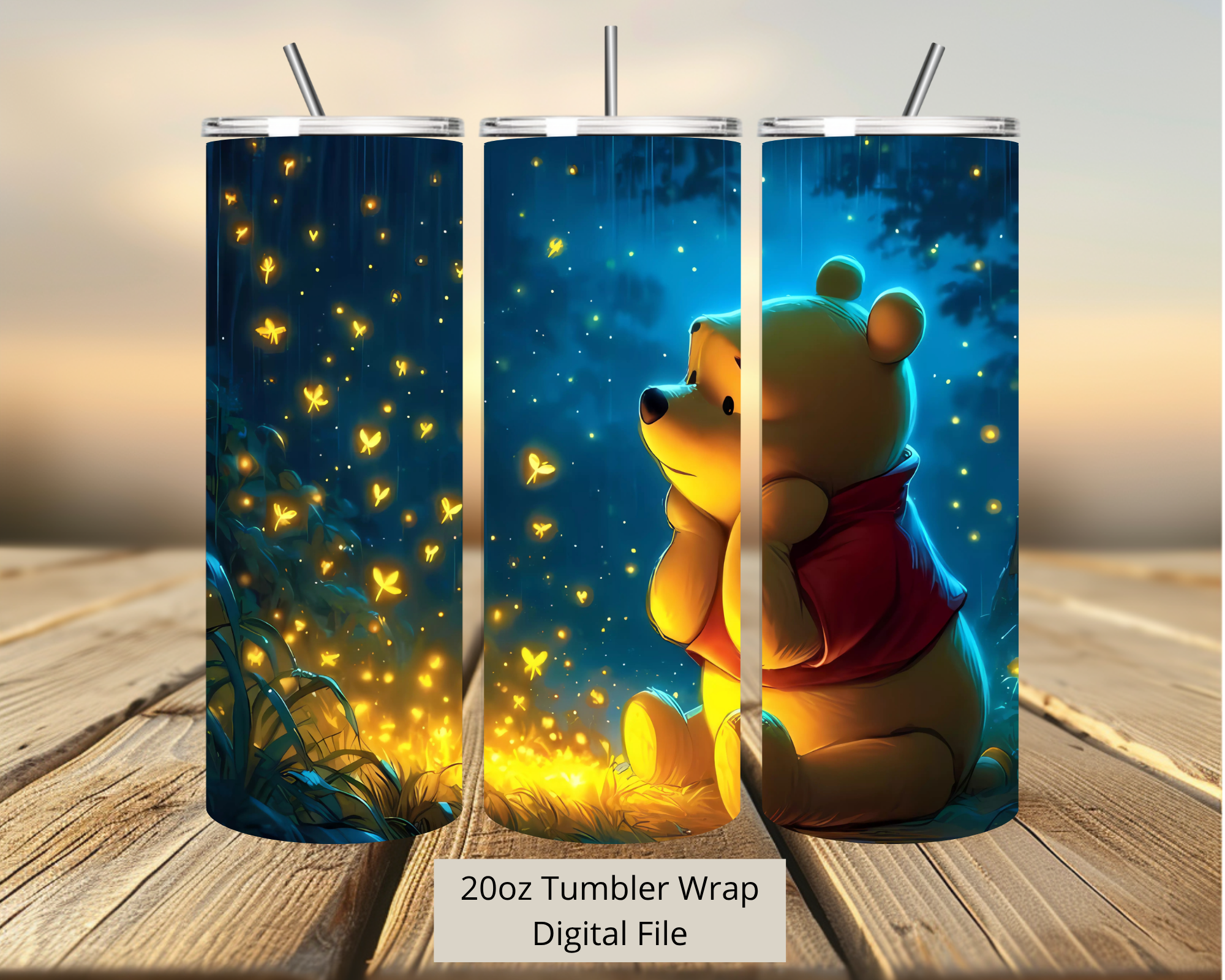Winnie Pooh Night Shine Tumbler Digital Download