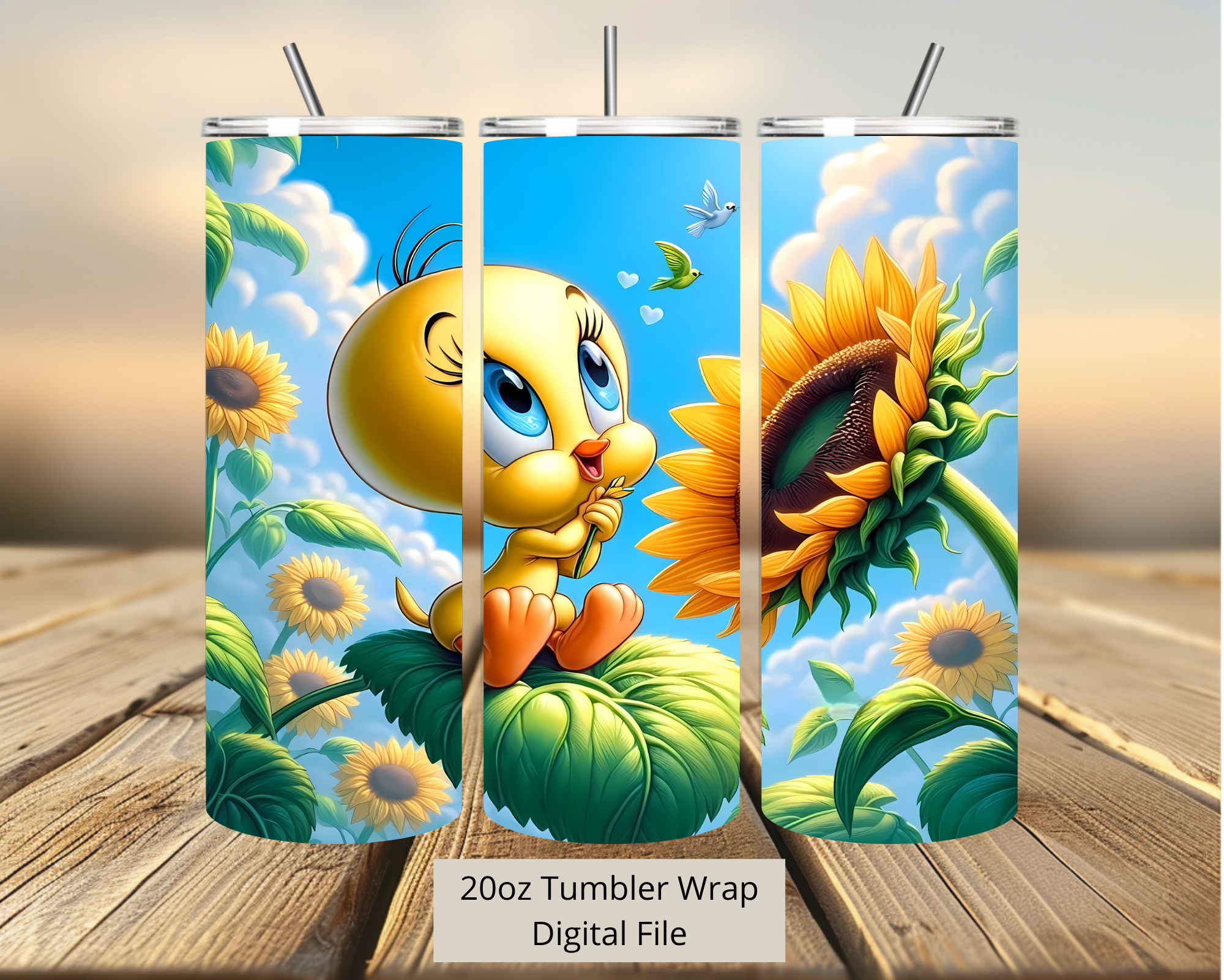 Looney Tunes Sunflowers Tumbler Digital Download