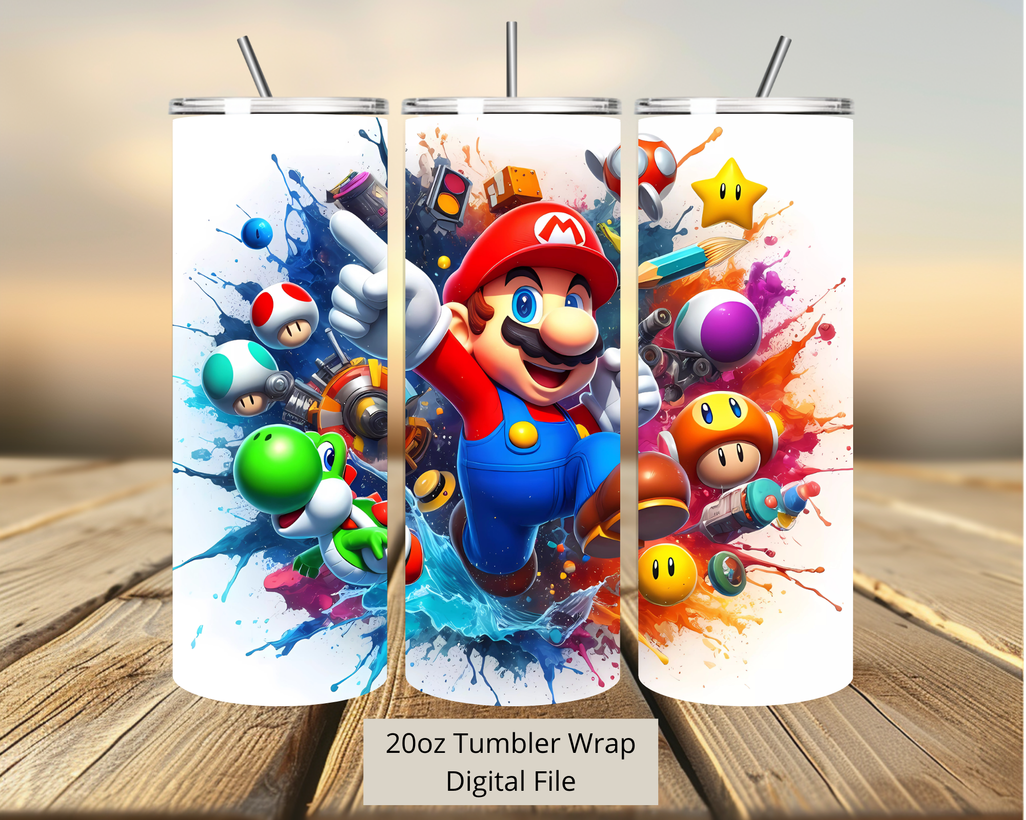 Super Mario Friends Tumbler Instant Digital Download