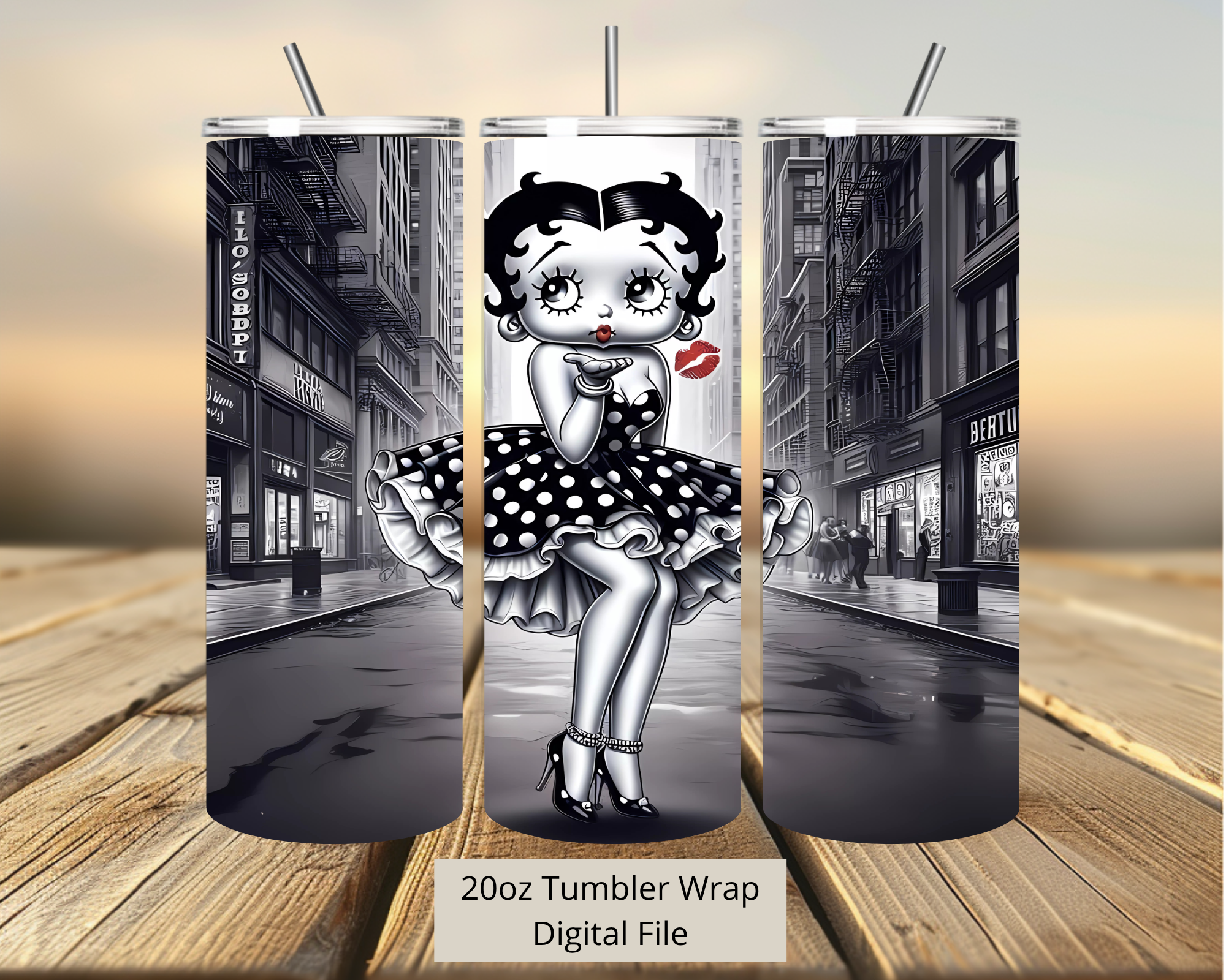 Betty Boop Kiss Tumbler Digital Download