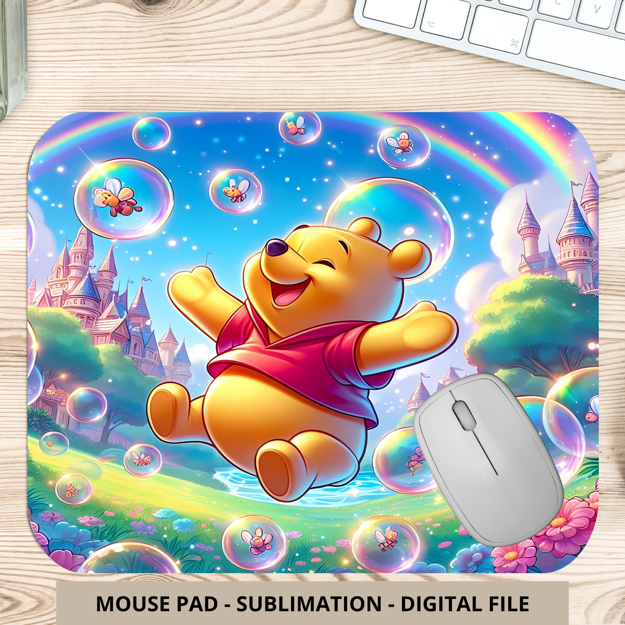Winnie Pooh Bubbles Mouse Pad Digital Download
