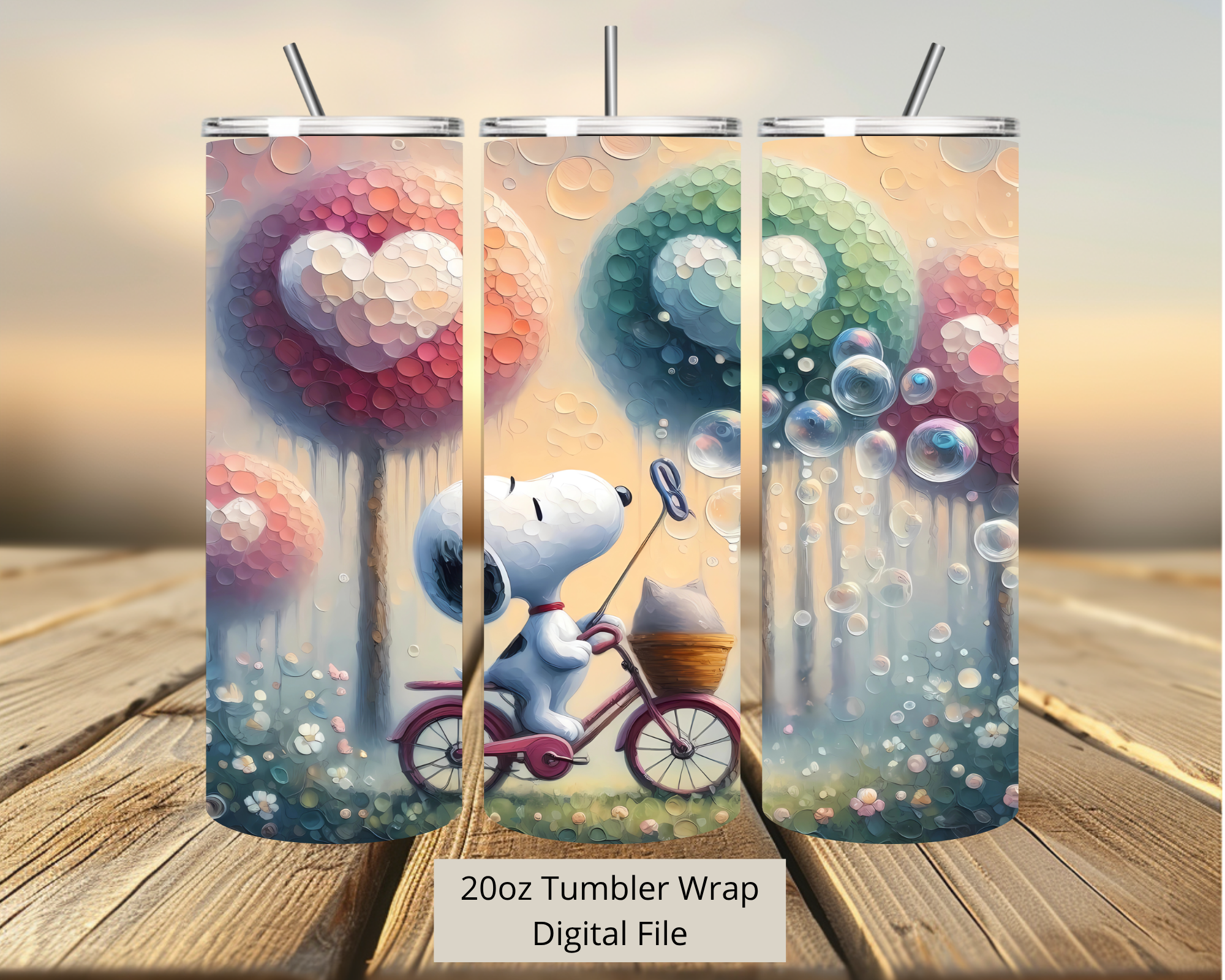 Snoopy Bubbles Tumbler Digital Download