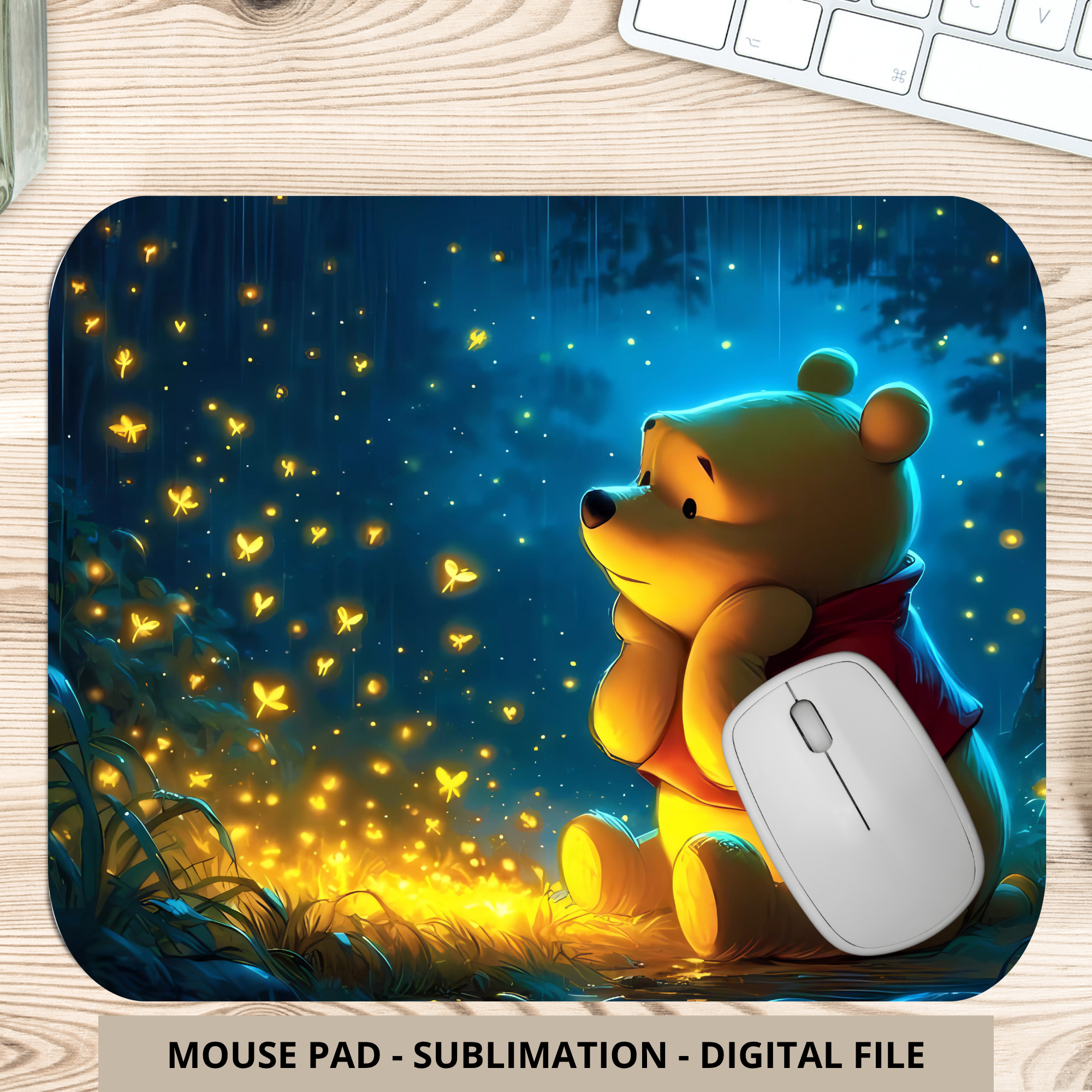 Winnie Pooh Night Shine  Mouse Pad Digital Download