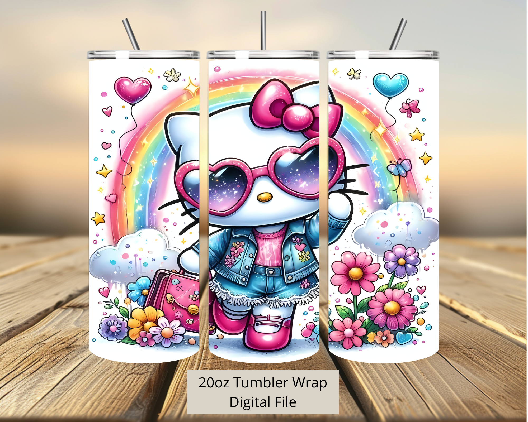 Hello Kitty Pink Fashion Tumbler Digital Download