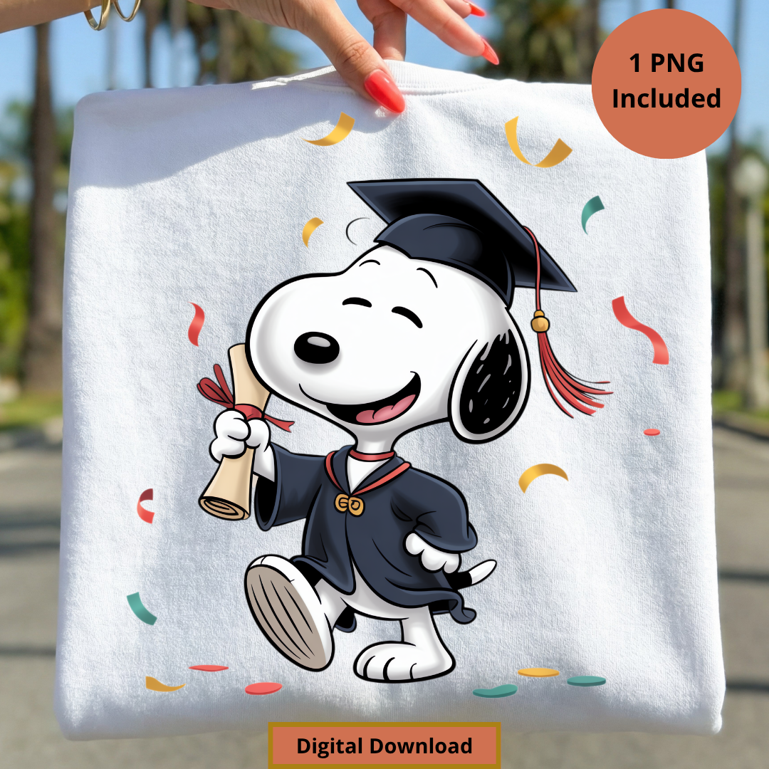 Snoopy Graduation PNG Digital Download