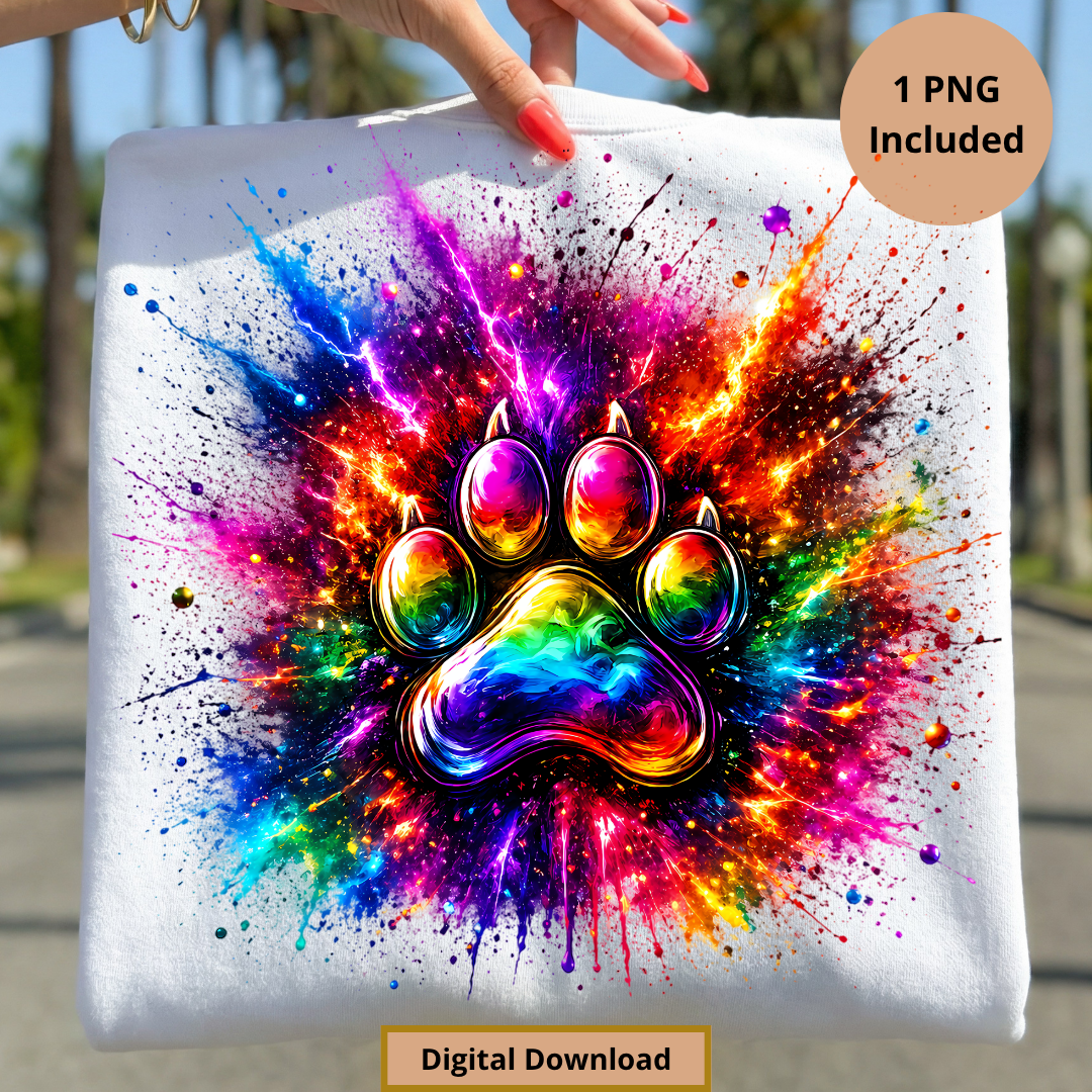 Dog Paw Splash Digital Download