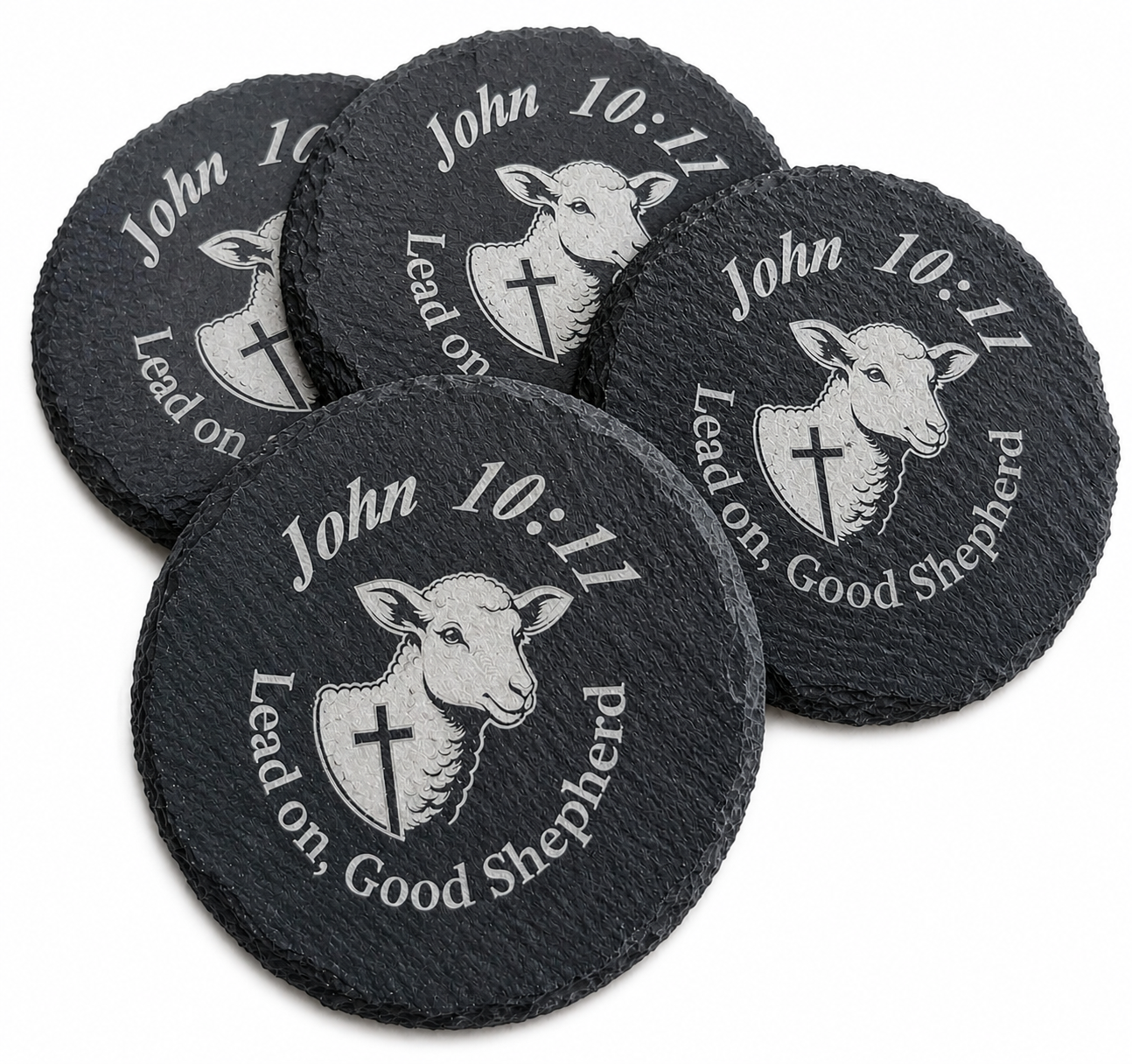 Lead on, Good Shepherd Coasters - Set of 4