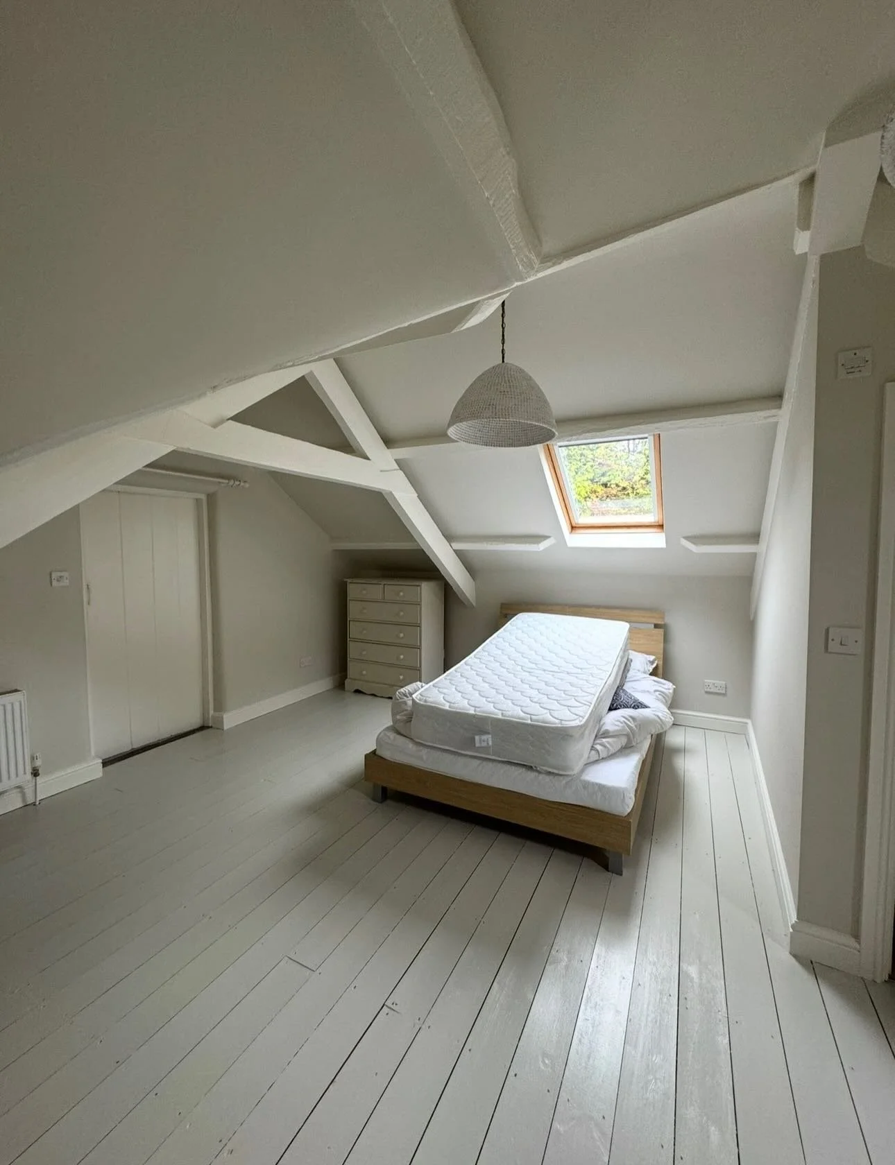 These bedrooms are spotless now! Painted the ceiling, walls, trim, and floor for a completely refreshed look.
