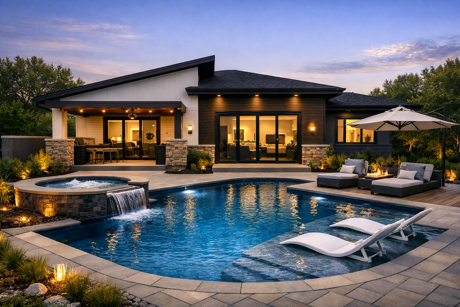 New Backyard with a Pool