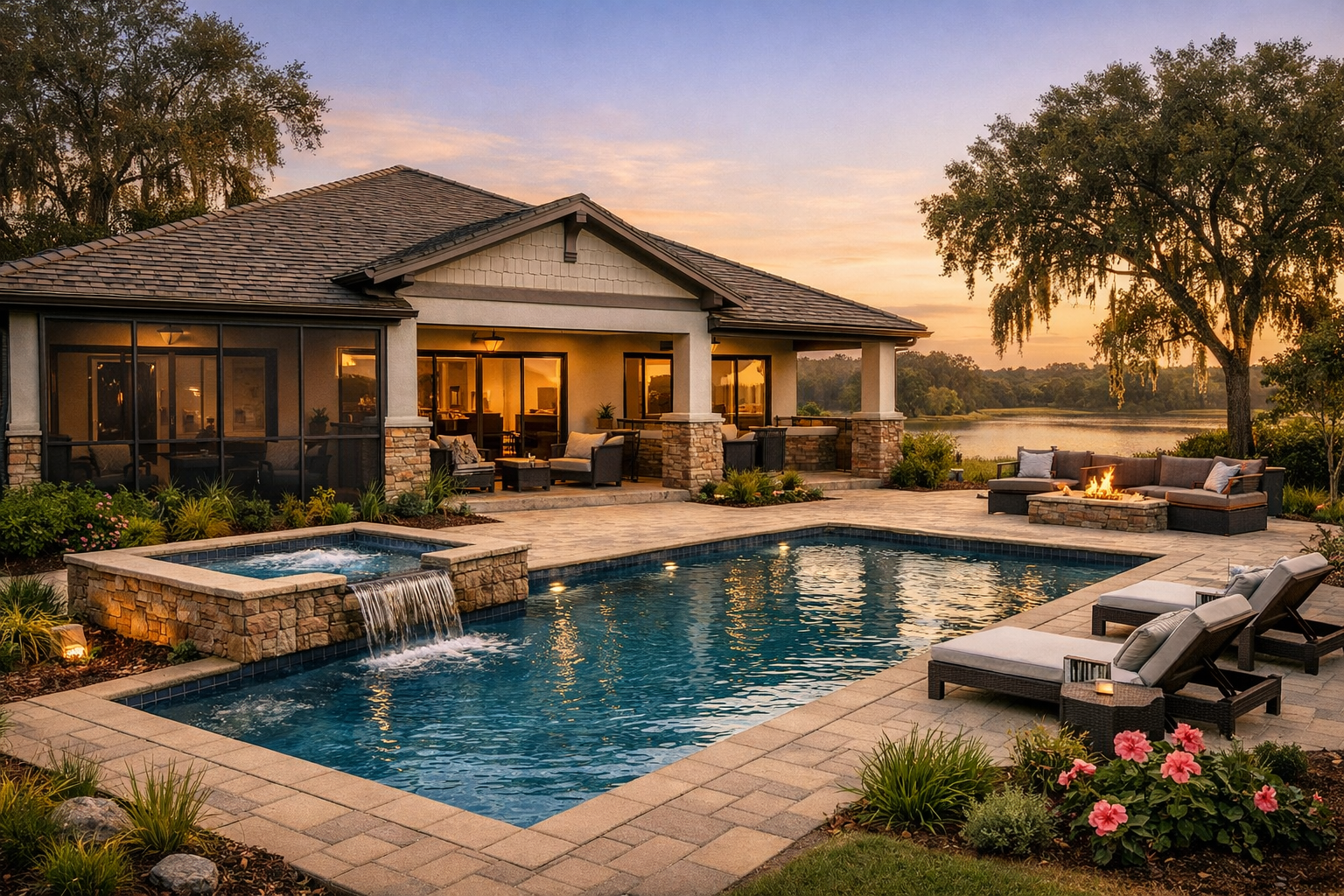 Backyard Home with Pool