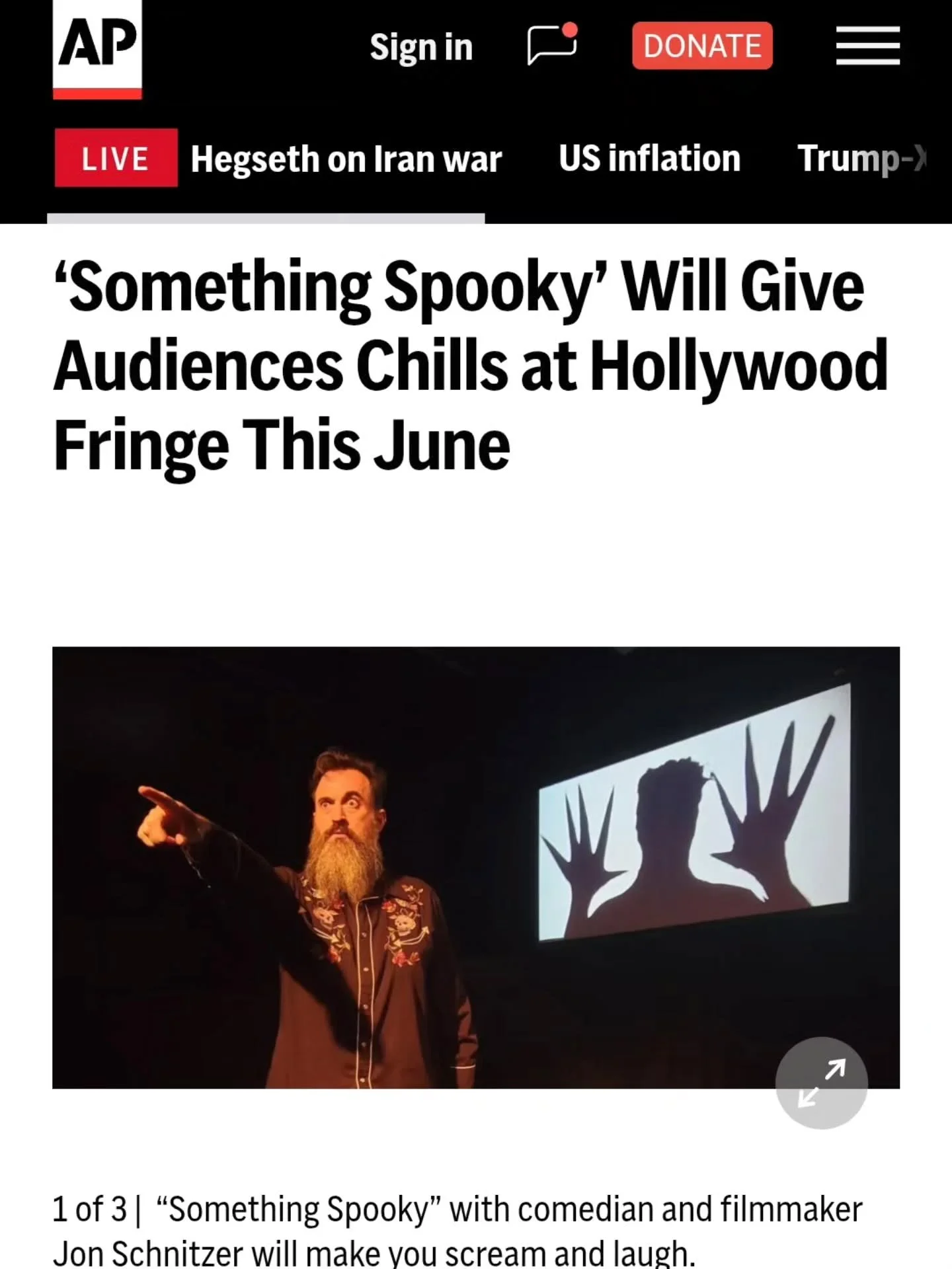 We're in the AP‼️Something Spooky is a paranormal comedy show about my grandmothers imaginary friend who turned out to be not so imaginary.😱Only 5 shows 👇🏻🕯️
📍@thebroadwaterla Studio
🗓️JUNE 6, 20, 26 &amp; 27
🎟️LINK IN BIO🎟️
🎃Halloween in Ju