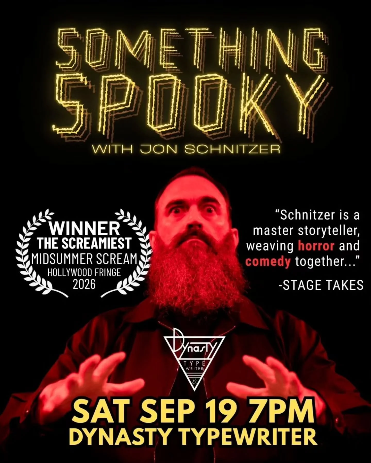 Wanna experience Something Spooky? WINNER of @midsummerscream "The Screamiest Award"‼️Spooky is a paranormal comedy show that's gonna give you goosebumps👻SAT SEP 19🕰️7pm at @dynastytypewriter 📍LA it's your last chance to scream😱and laug