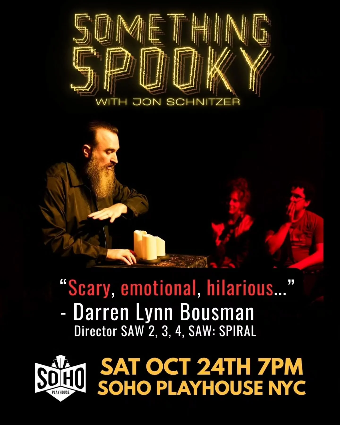 @darrenbousman who directed the majority of the SAW franchise, Repo The Genetic Rock Opera, and pushed immersive horror theater boundaries with The Tension Experience gave Something Spooky a rave review!🙏🏻🔥 NYC my award-winning paranormal comedy s