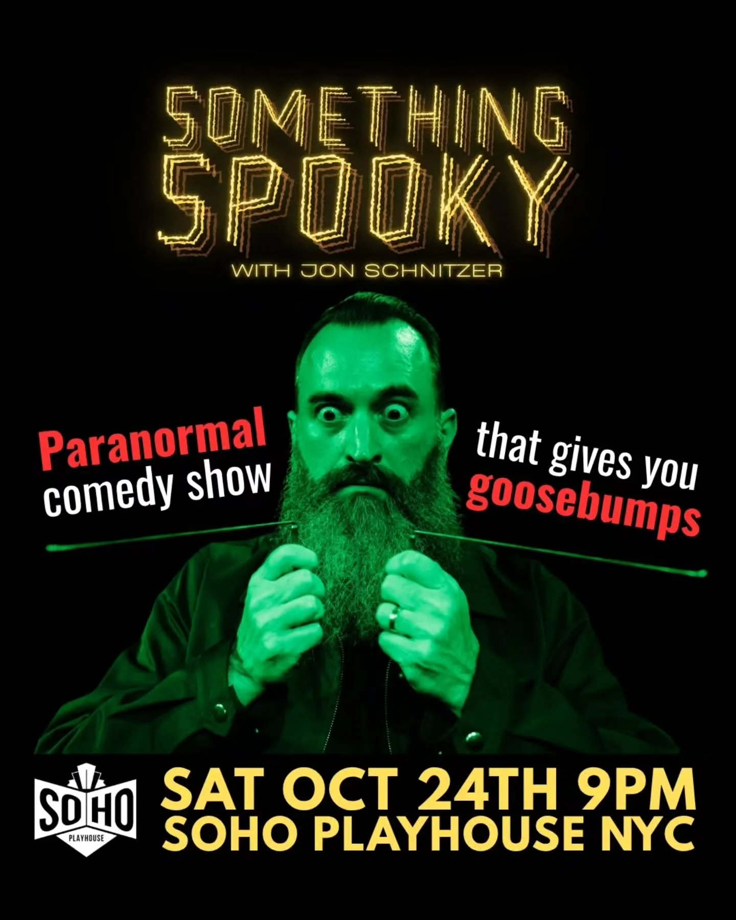 Feeling spooky? Love theater? Something Spooky comes to 
📍@sohoplayhousenyc 
🕰️Sat Oct 24🎃9PM
🕯️
Fresh off its award-winning sold-out run lf shows in LA at Hollywood Fringe, Elysian Theater, and Dynasty Typewriter. 
😱😂
Scream and laugh with str