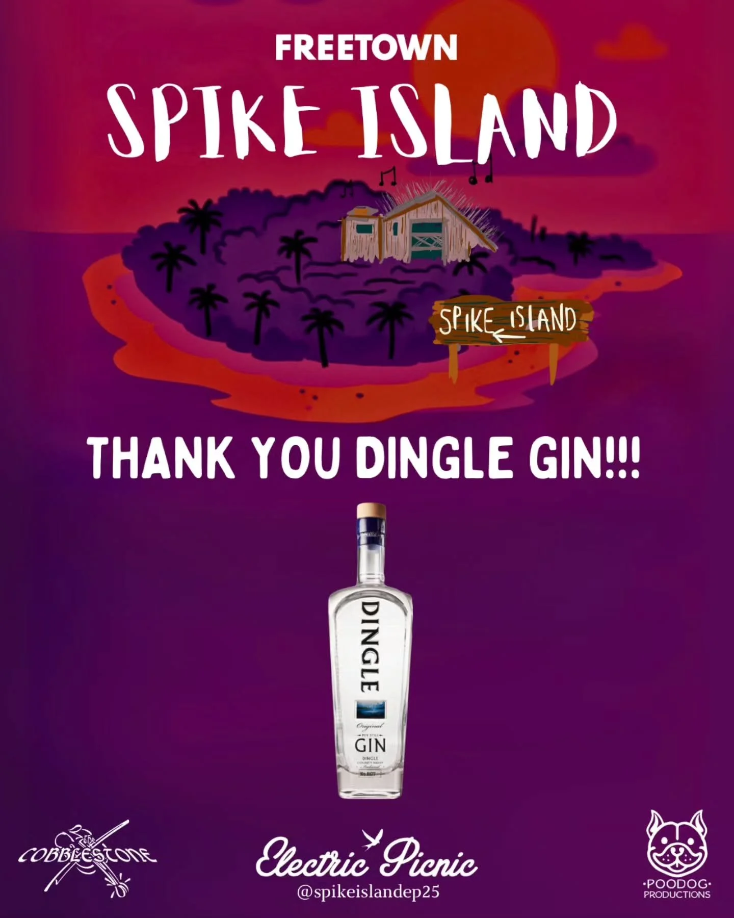 A massive thank you to @dinglegin for keeping the good vibes flowing at the Spike Island stage this year at Electric Picnic! 🌿🍸
Your generosity in sponsoring the backstage drinks made a huge difference for all the musicians, artists, and crew who w