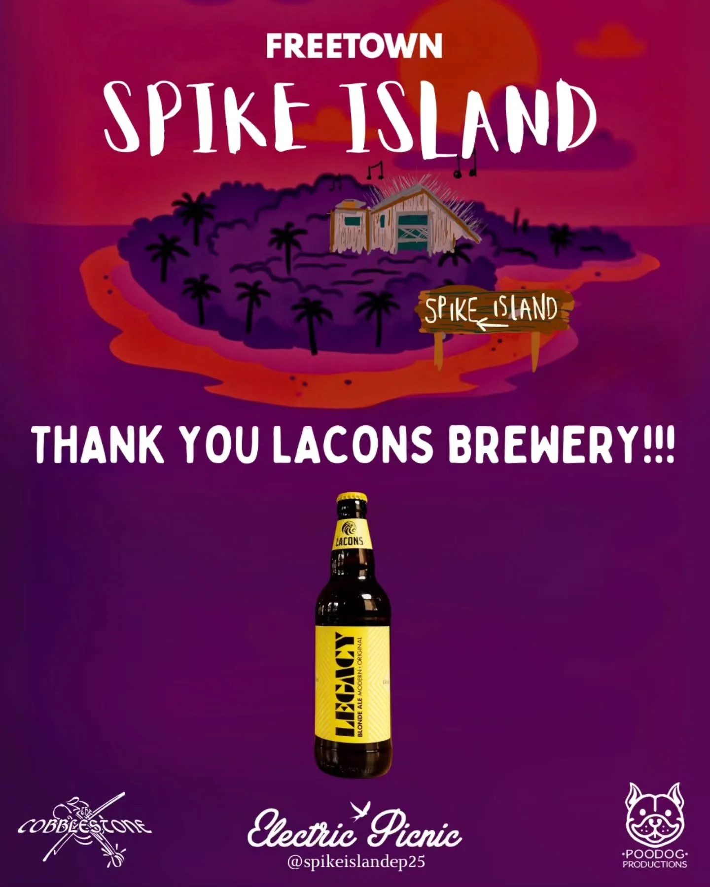 Huge thanks to Legacy Brewery for keeping us refreshed backstage with some Legacy Cider at Electric Picnic! 🍏
Those crisp pints were exactly what we needed after the madness on stage!

Big appreciation for supporting the artists, crew &amp; chaos be