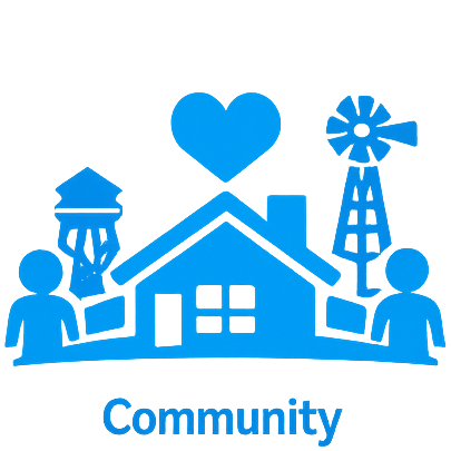 Outline of a house with a heart above it, indicating real estate or home love, and a key next to the house representing property access or ownership.