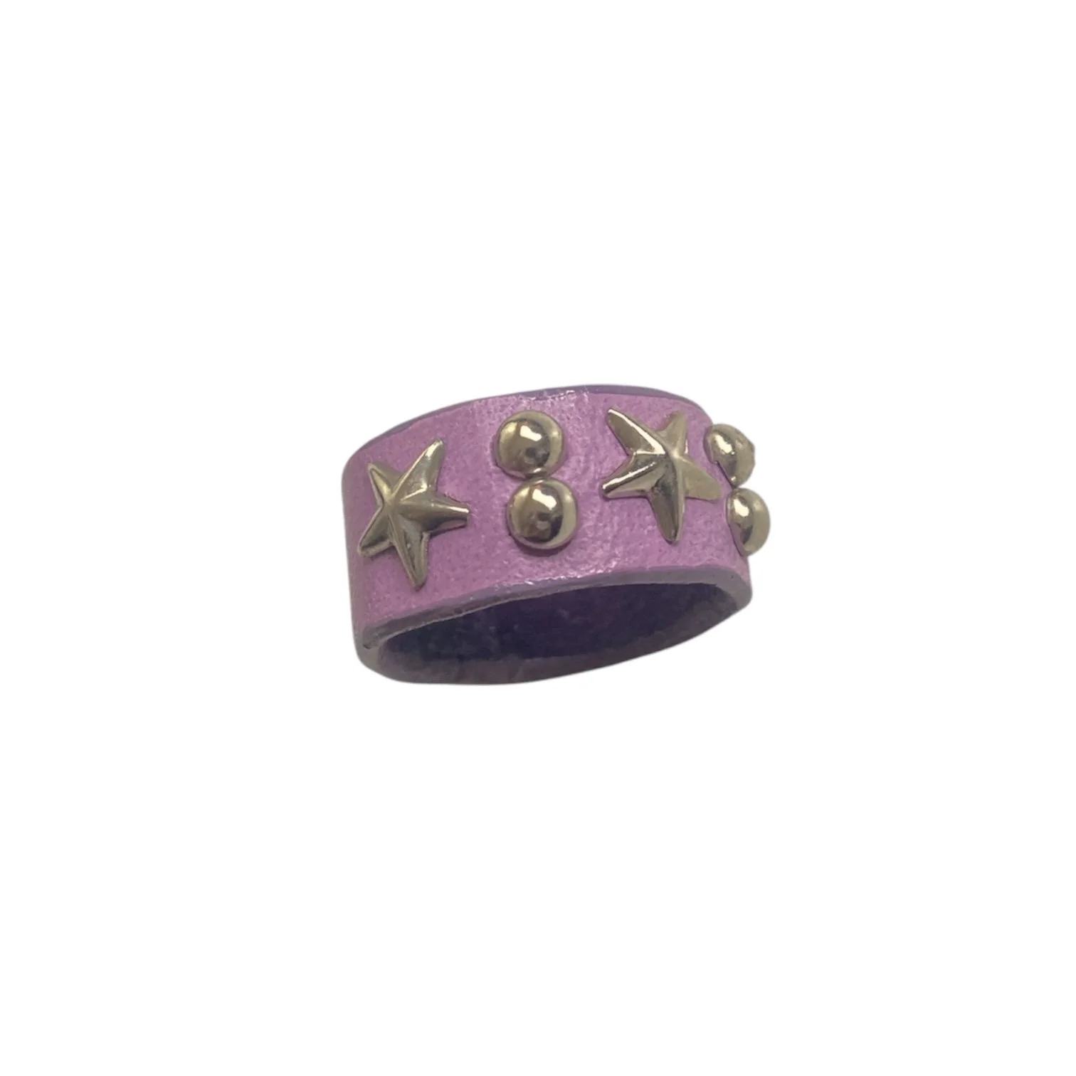 Purple Leather Star Studded Harajuku Ring