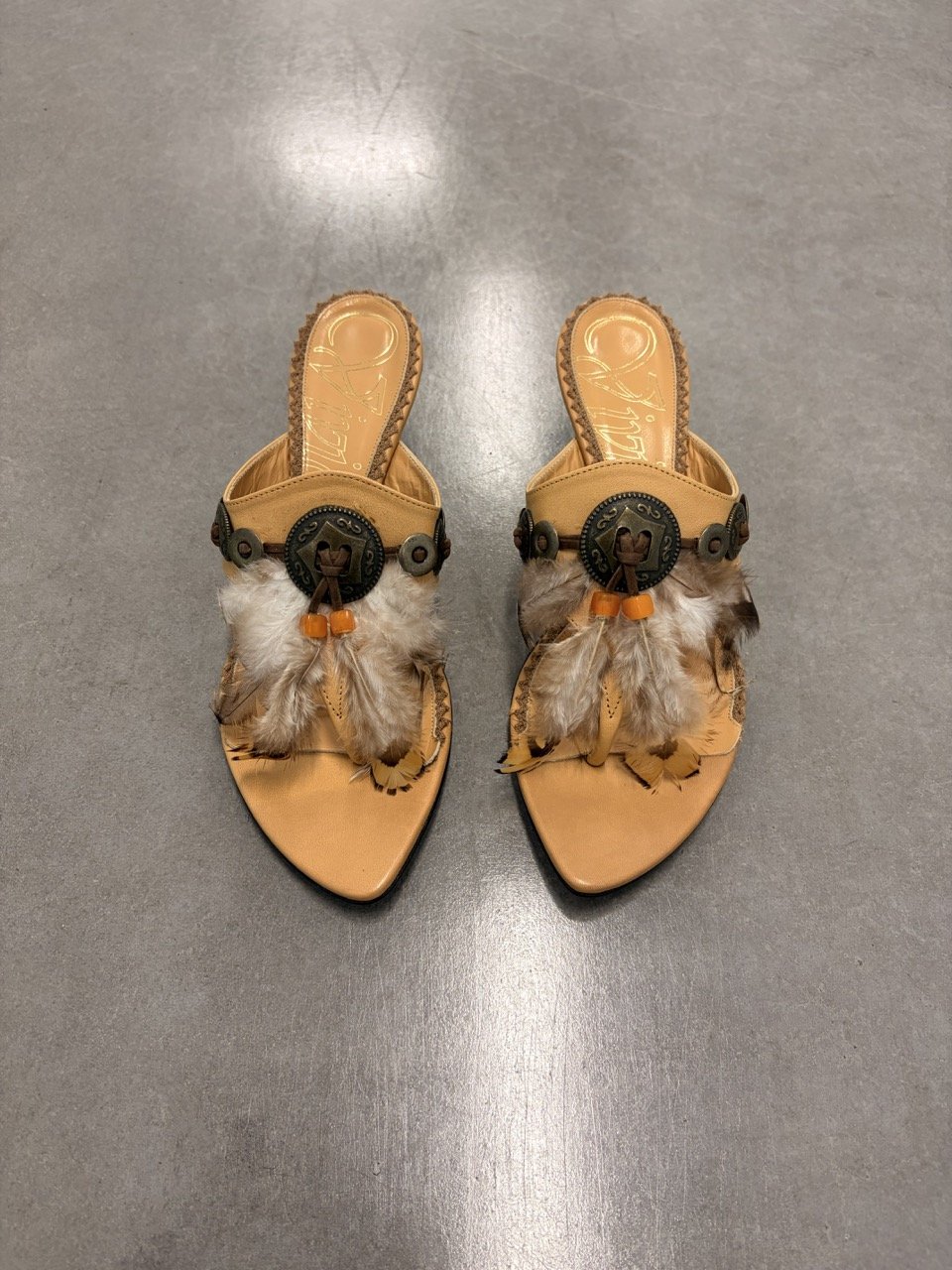 Vivier VII XII XXX Feather Slide Mule Heels