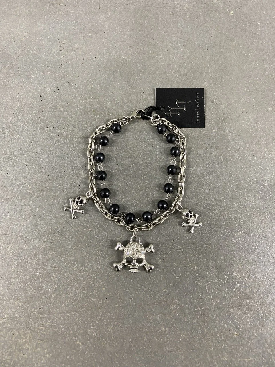 Japanese brand "skull & rosary" charm bracelet
