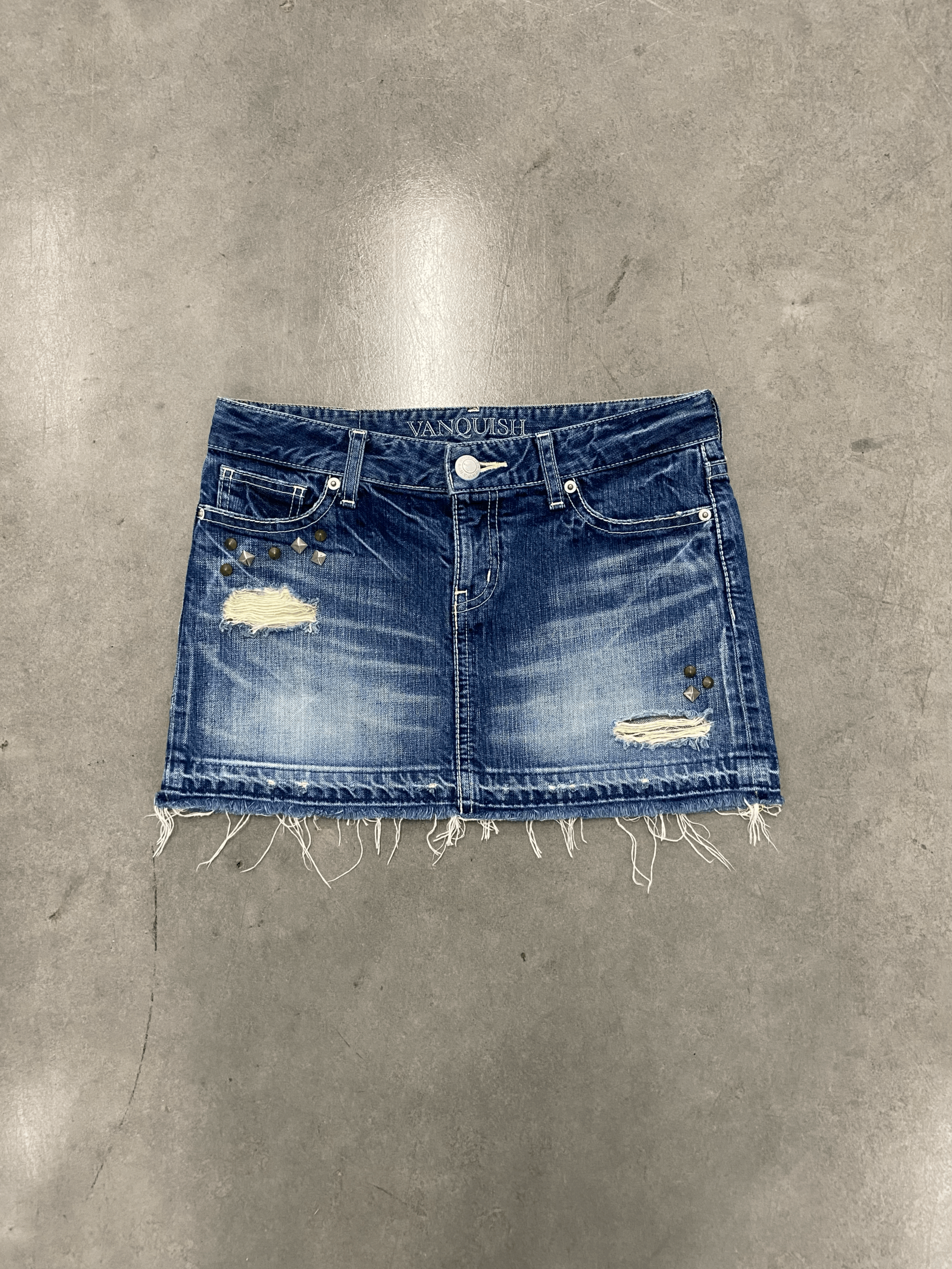 VANQUISH JAPANESE DENIM MINI SKIRT
