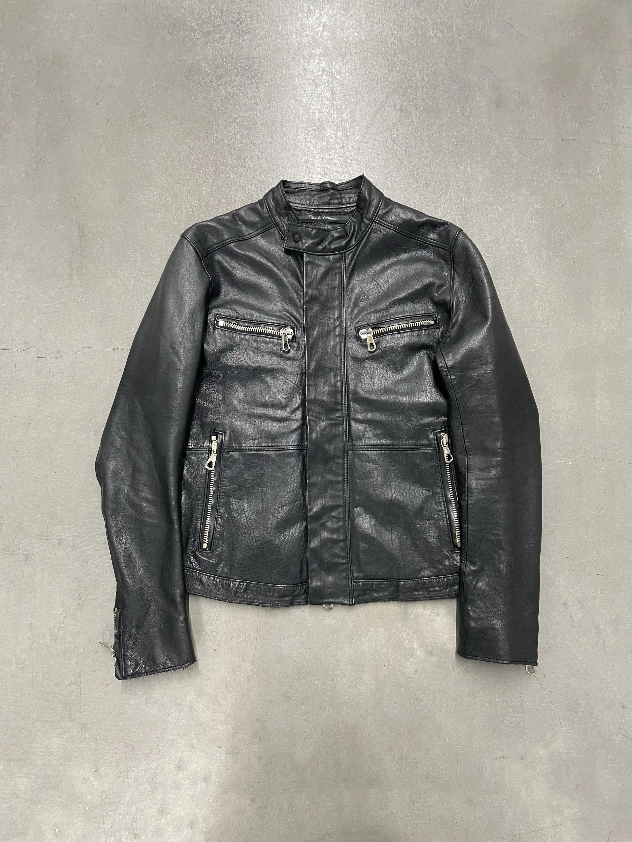 BARK TANNAGE SHEEPSKIN LEATHER JACKET