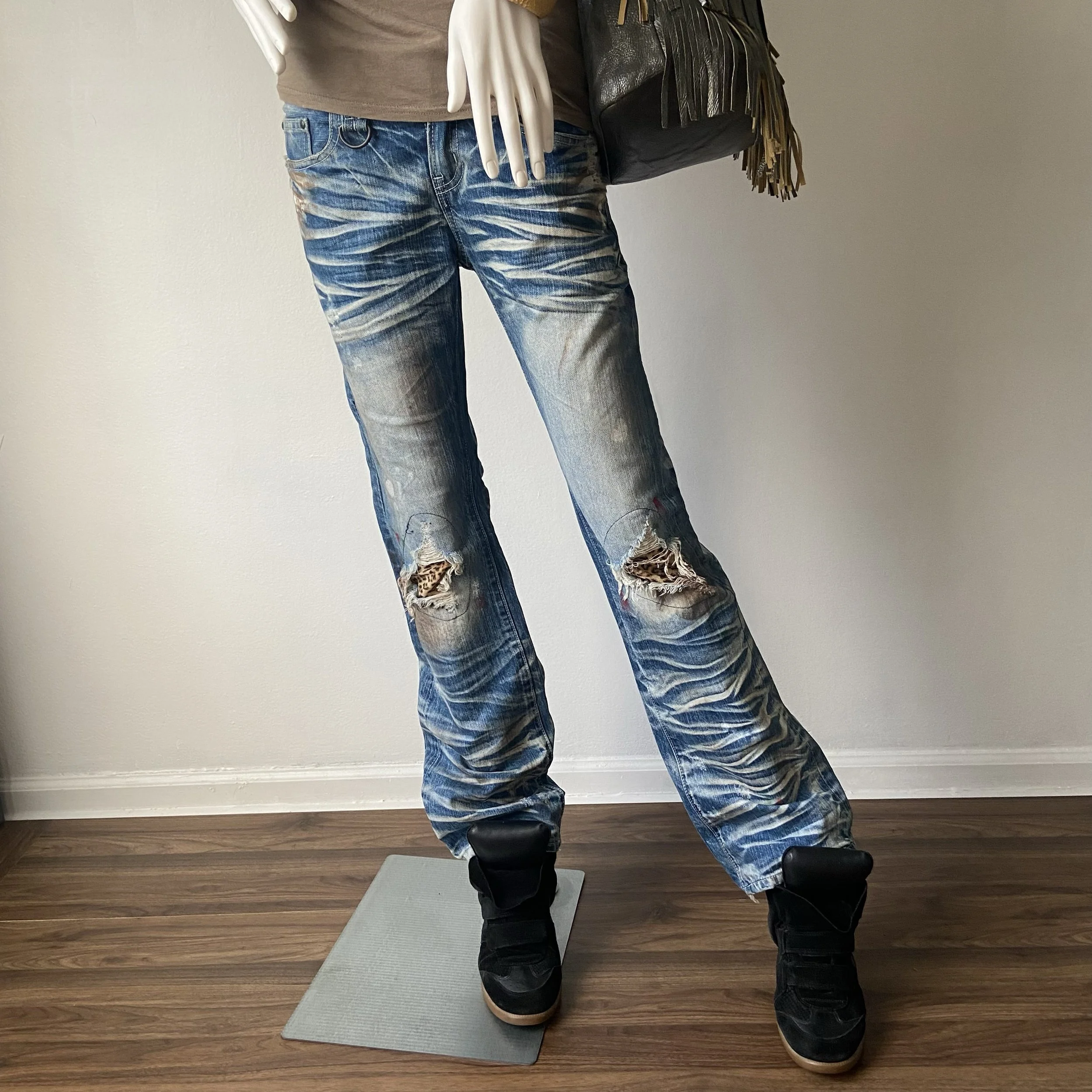 CAVARIA whisker blue japanese denim