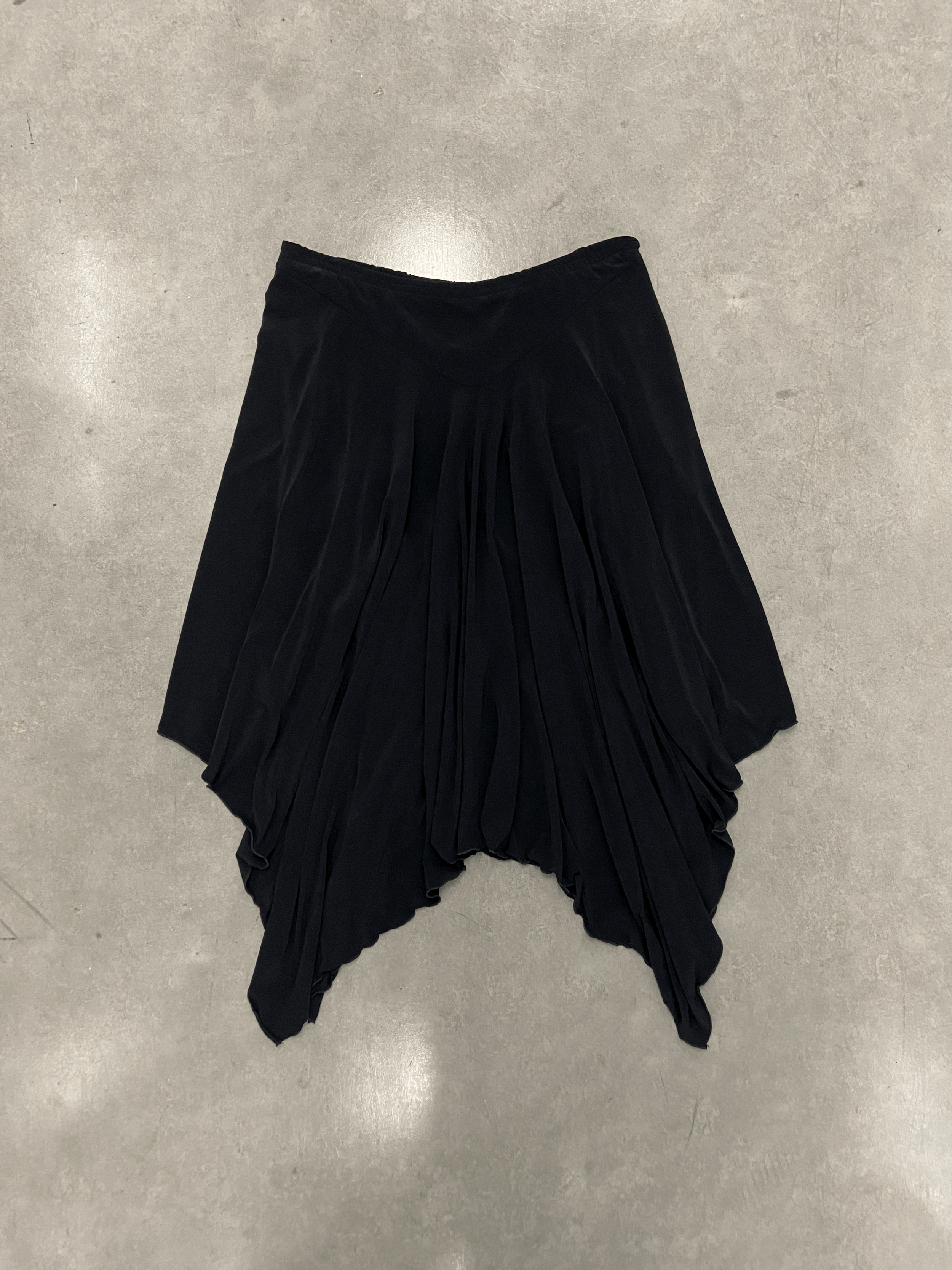 Asymmetrical Black Slouch Skirt
