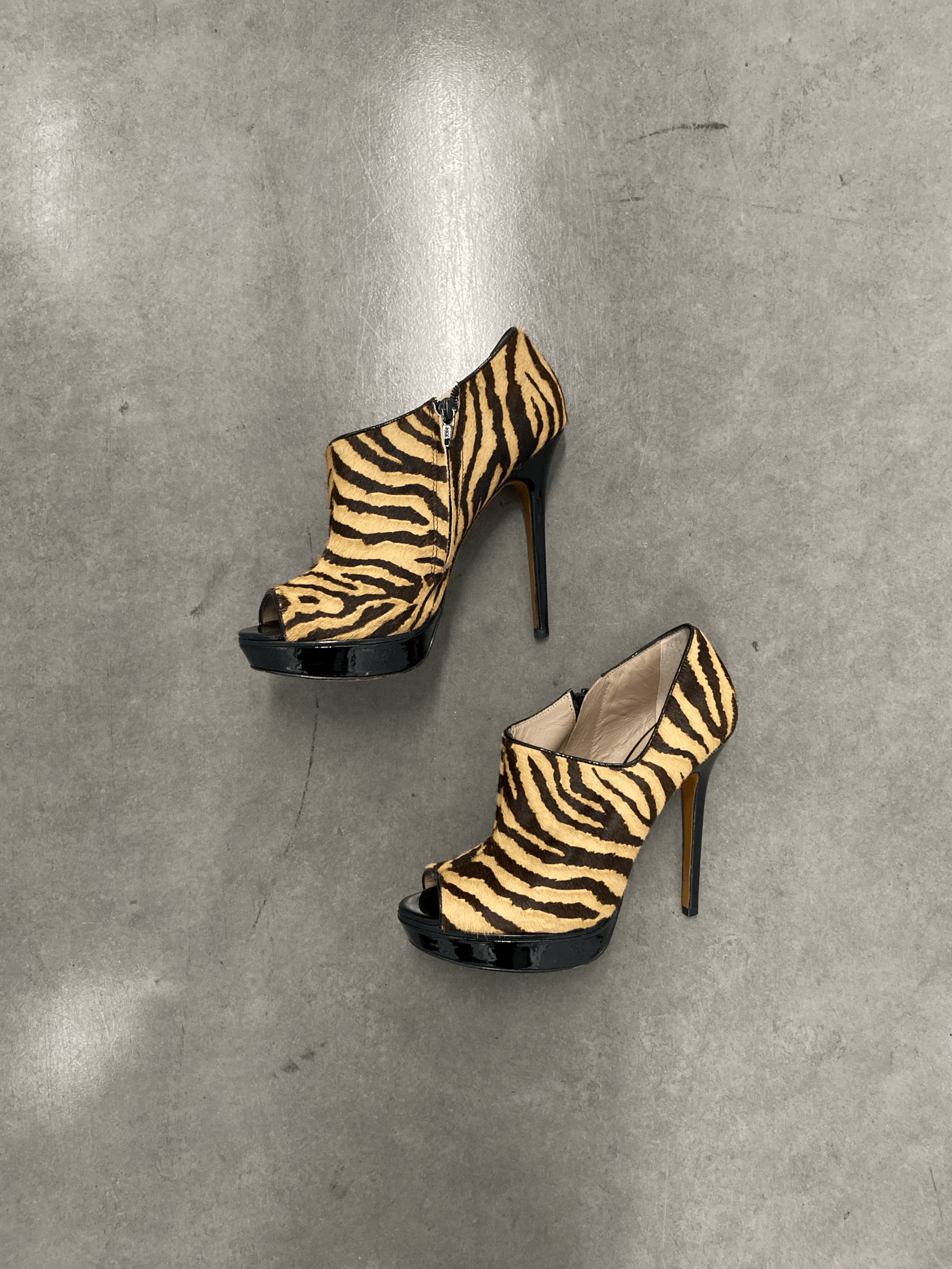 Vintage Zebra Pony Hair Heels