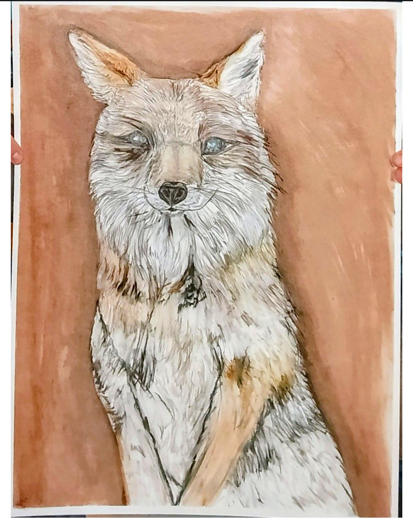 Amazing Wolf — Original Oil Pastel Wildlife Art by Frankie Grant | 18" × 24"