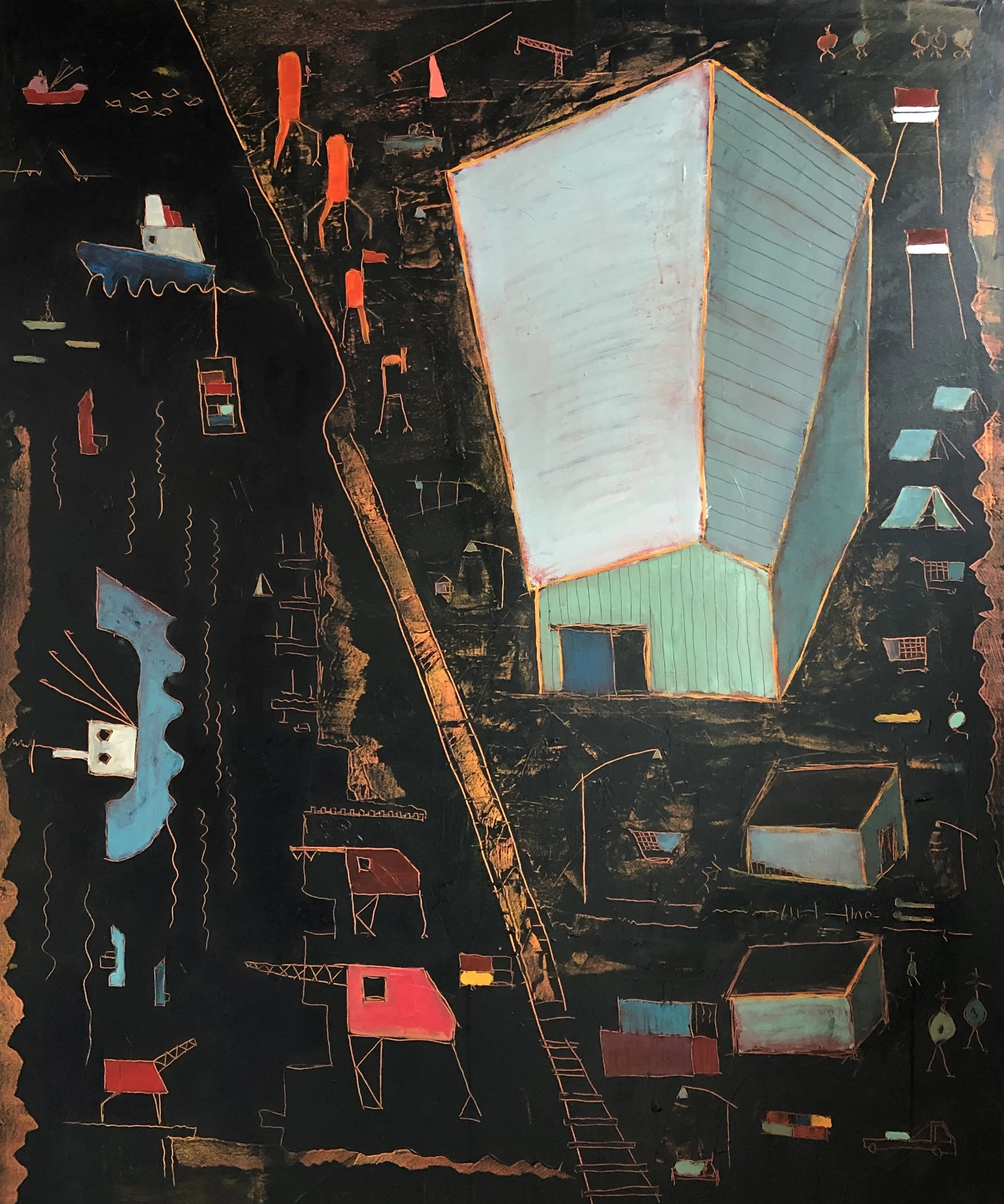 Fisherman's Terminal, 54" x 45"