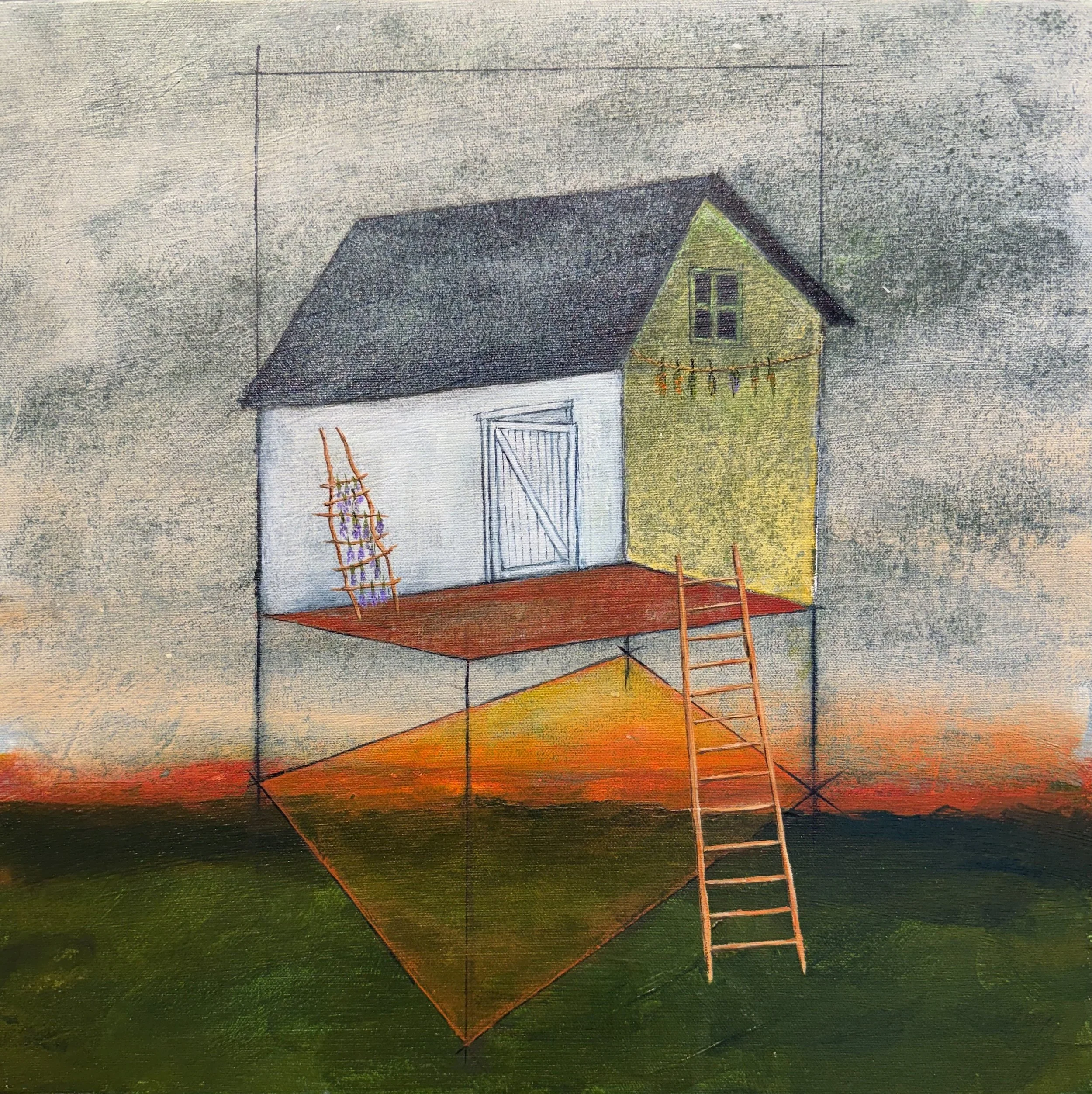 Hung out to dry, 16" x 16" 