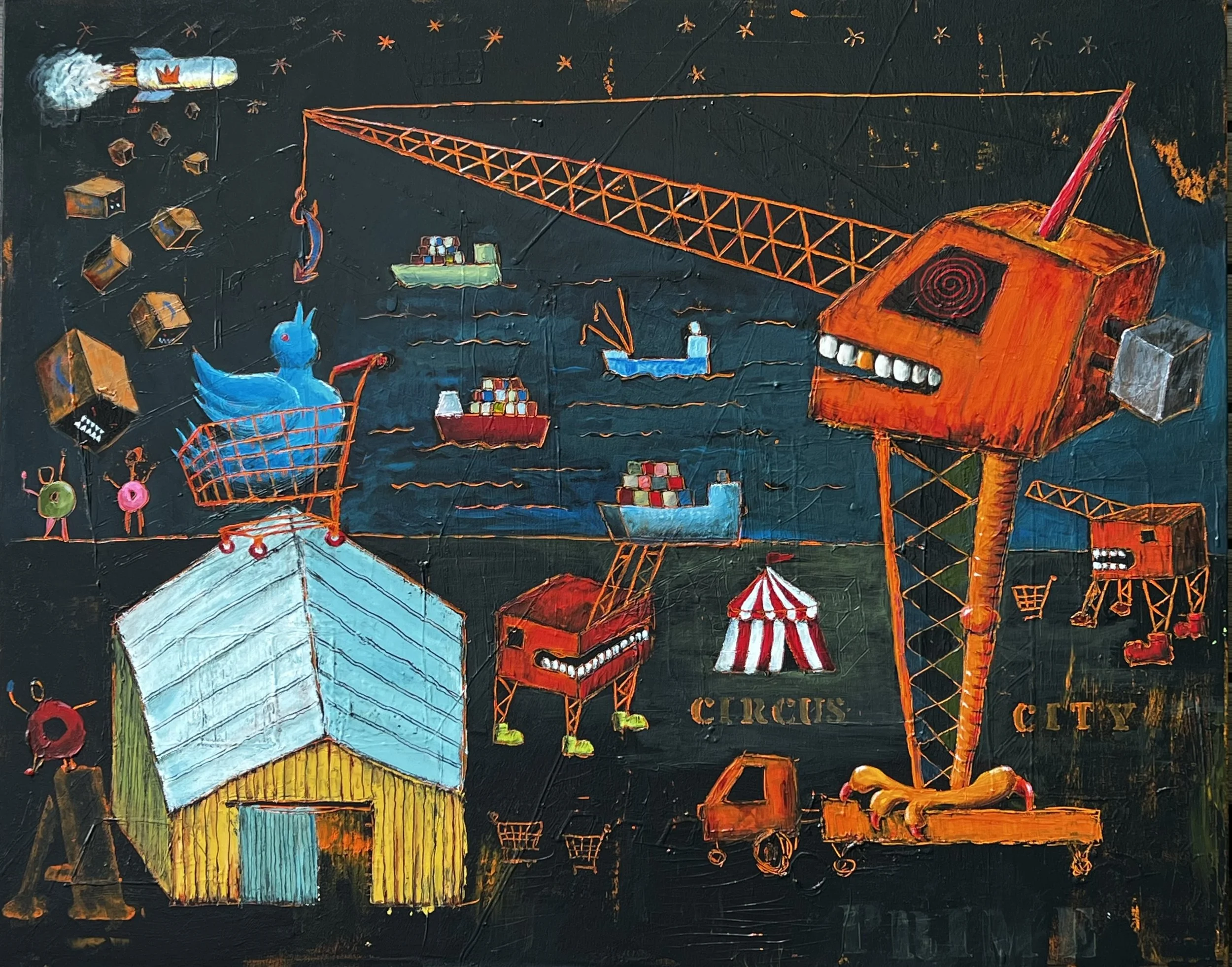 Feeding Time at the Circus, 32" x 40"