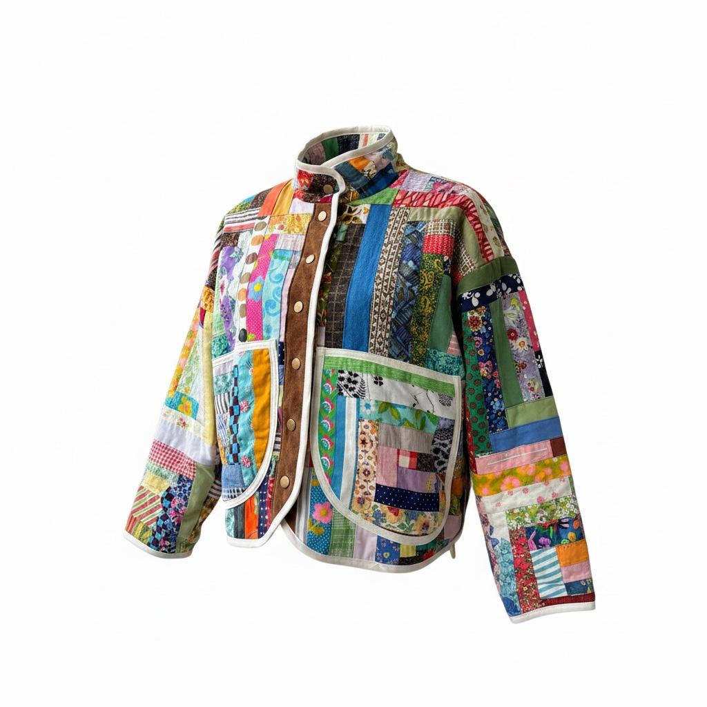 The Story Scrap Quilt Jacket-Oversized XS