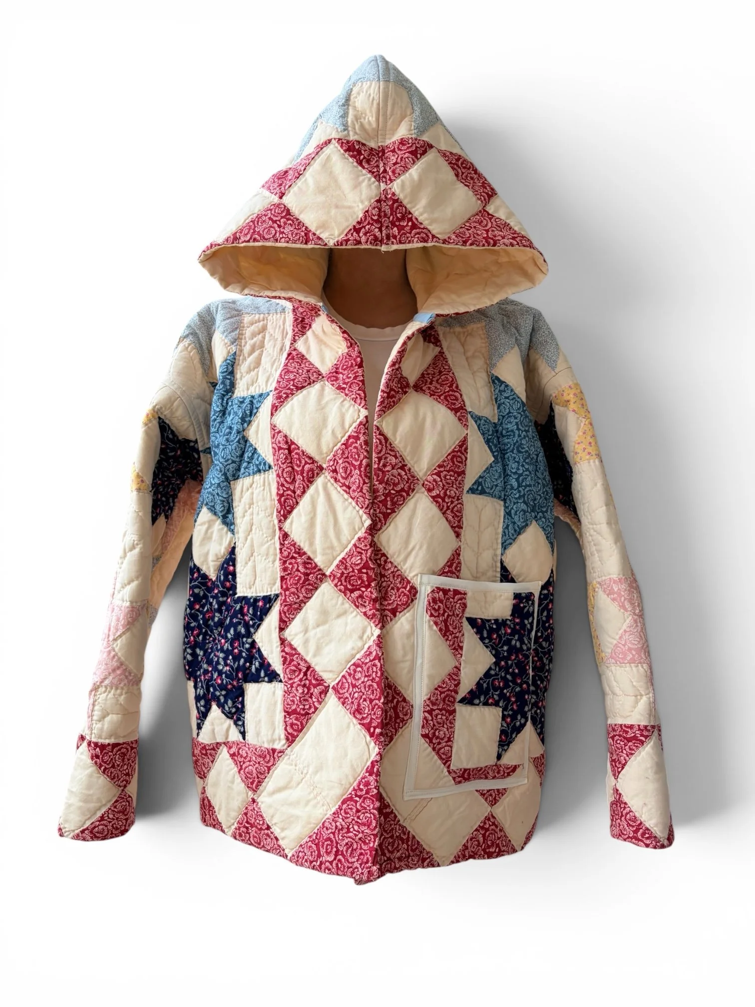 Vintage Star Quilt Hooded Jacket | Medium