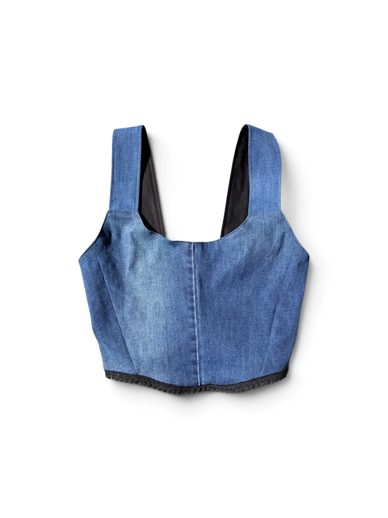 Upcycled Denim Corset Top | M-L