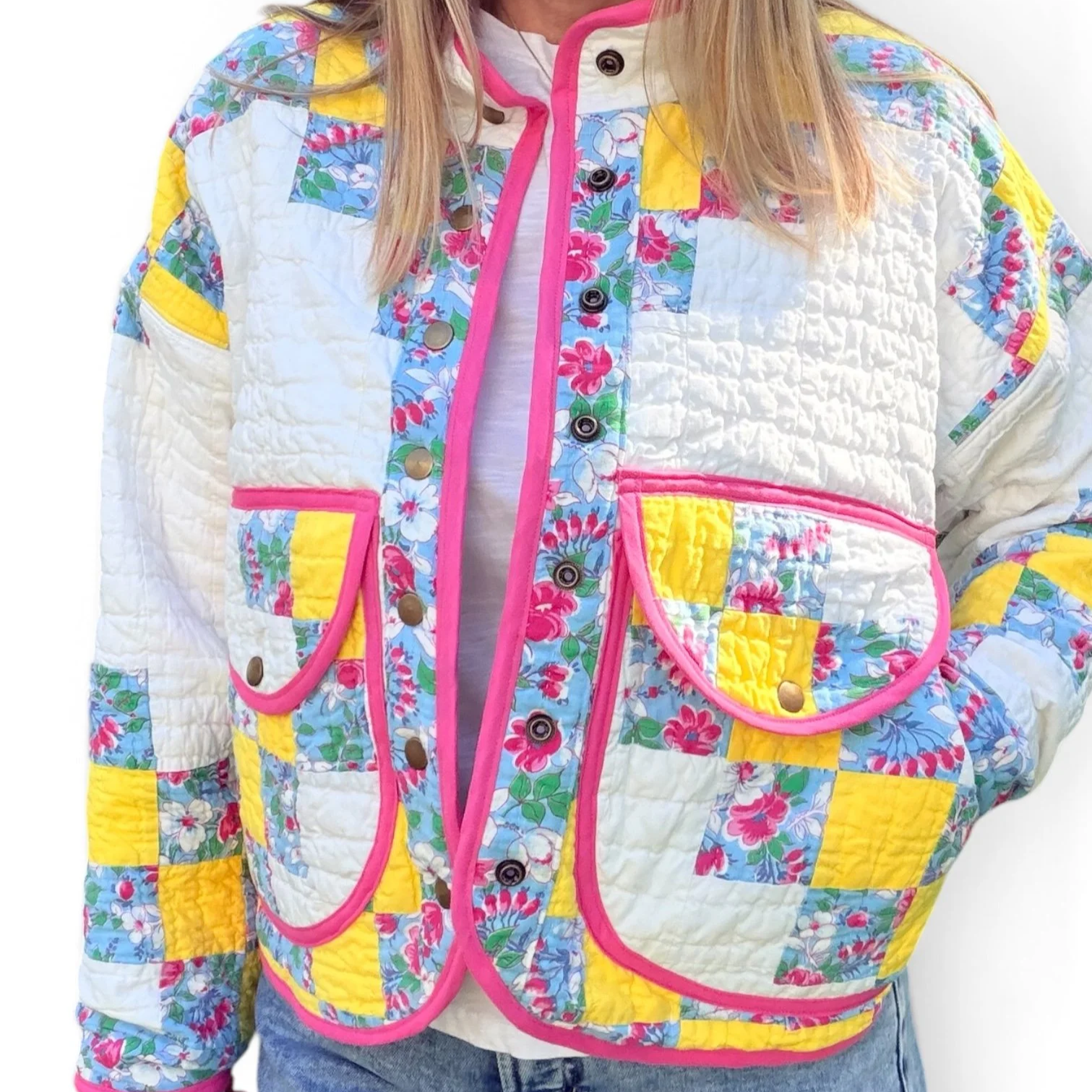 The Pink Wildflower Irish Chain Jacket | XS-Med