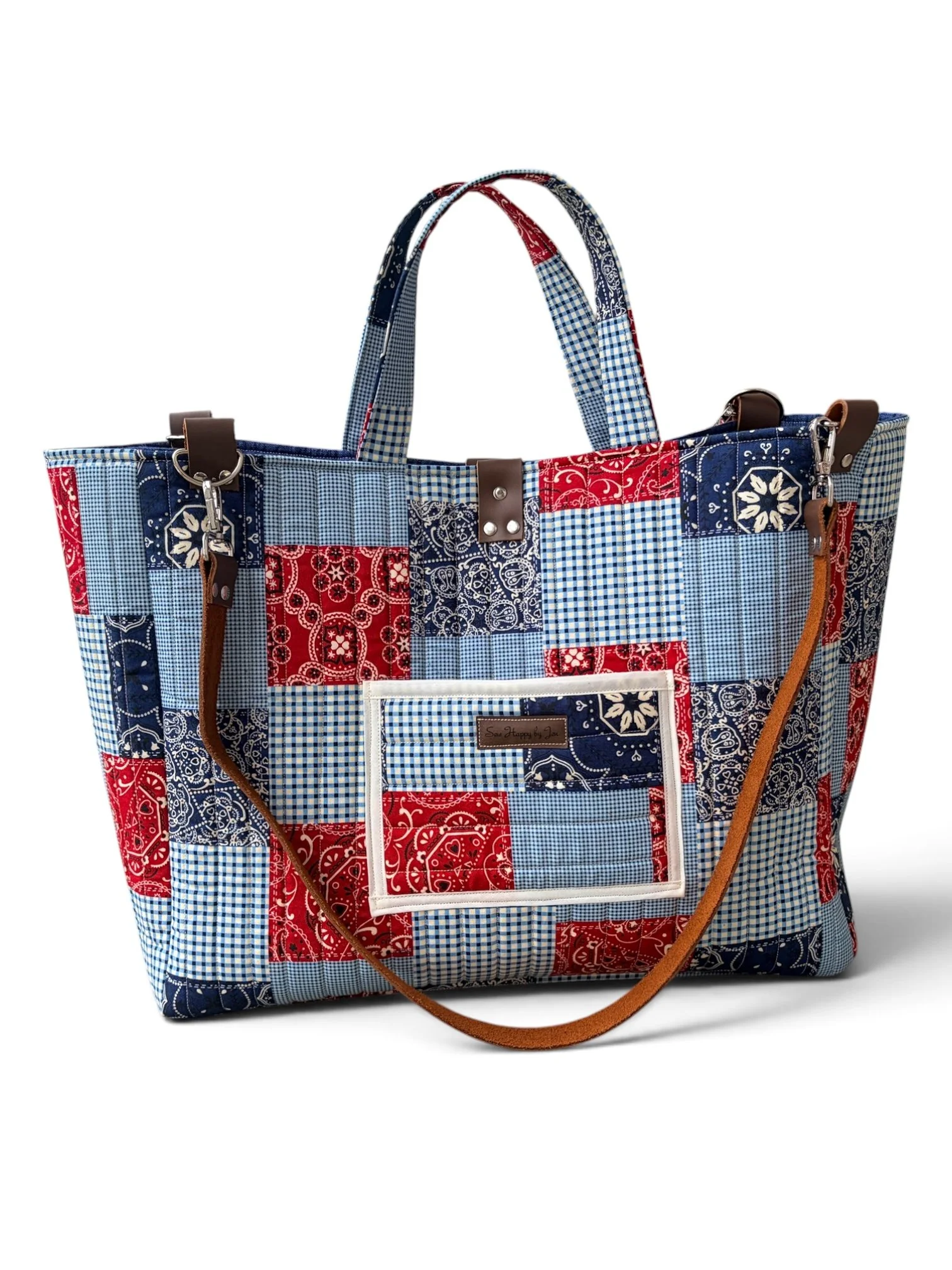 American Bandana-Inspired XL Quilted Tote