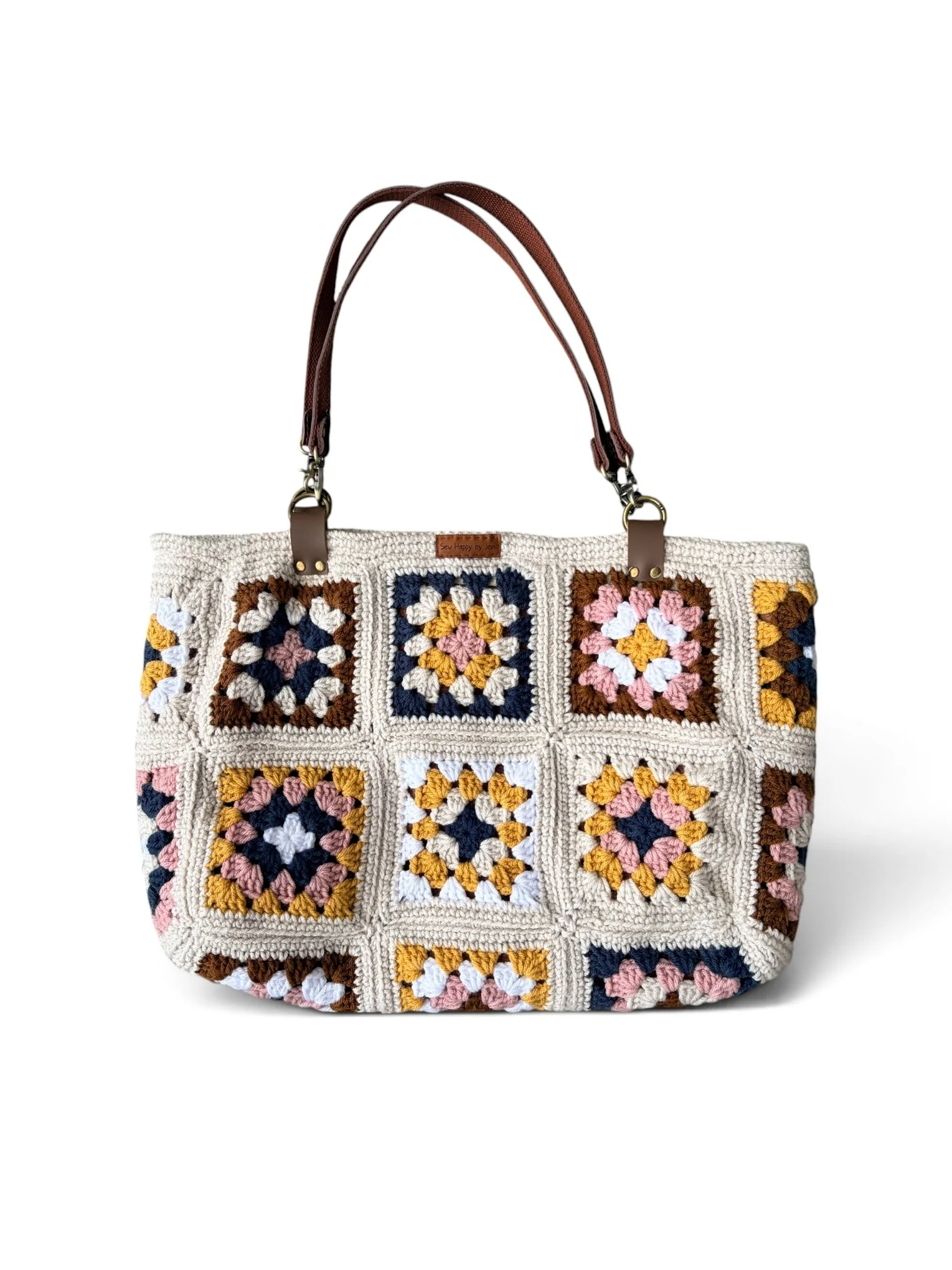 Handmade Granny Square Crochet Tote