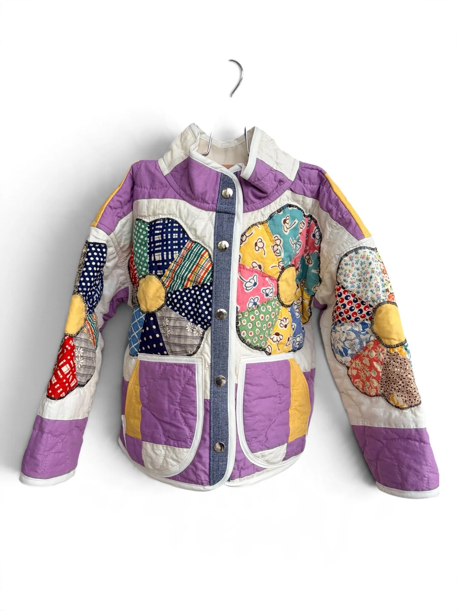 Lilac & Lemon Mini | Vintage Dresden Plate Quilt Jacket | Size 5