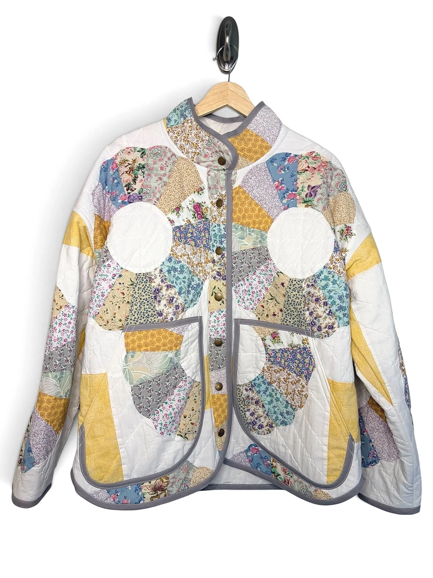 Vintage Dresden Plate Quilt Jacket | Large
