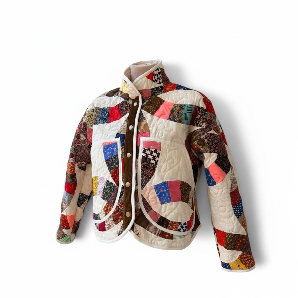 Fall Double Wedding Ring Quilt Jacket | XS-Medium
