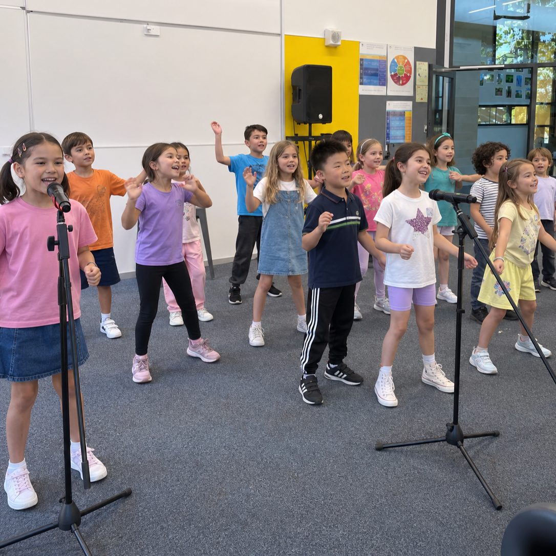 Singing at school holiday workshops