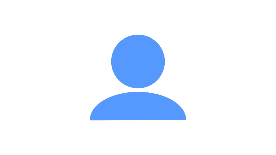 Generic user profile icon with a blue circle representing the head and a semi-circular shape representing the shoulders.