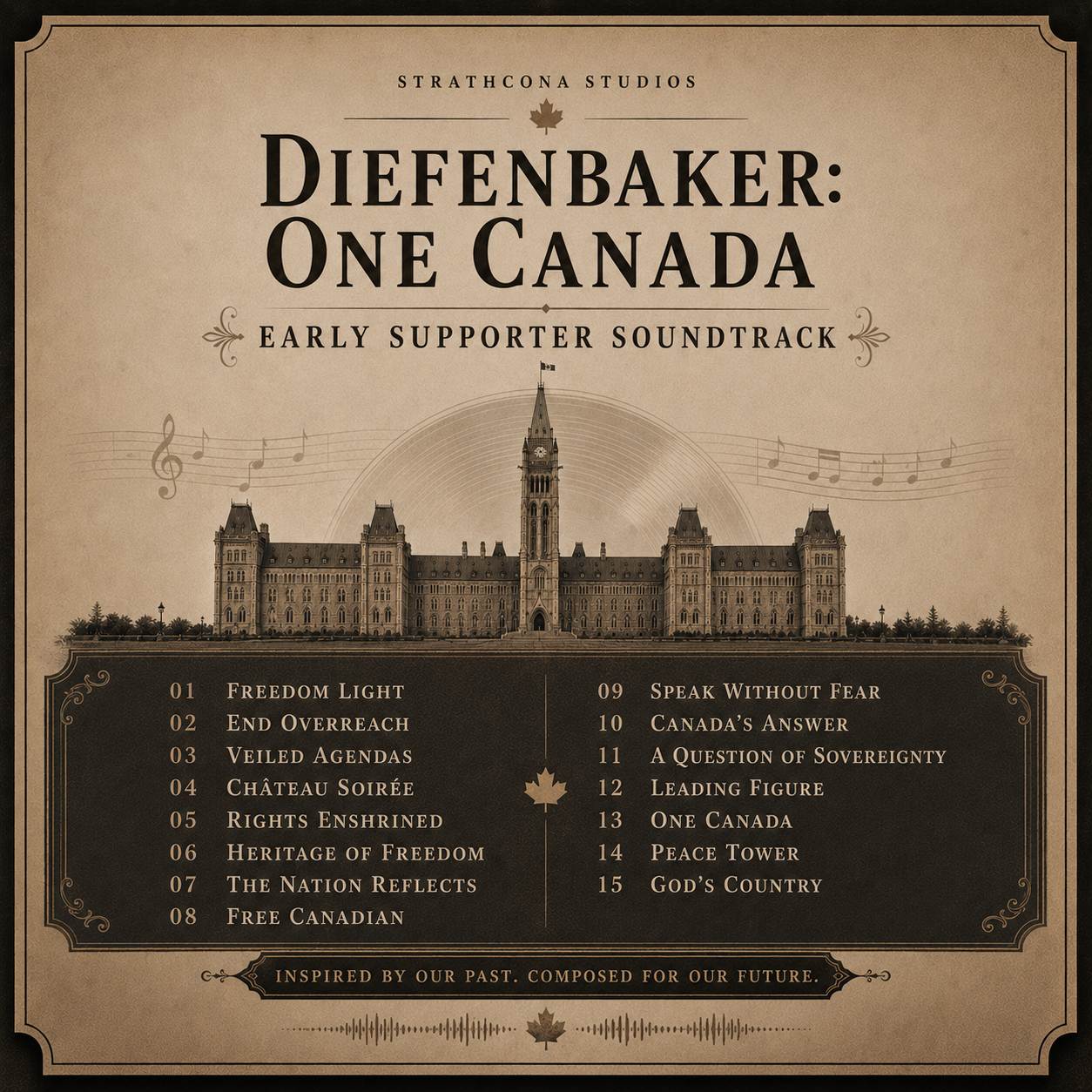 Diefenbaker One Canada - Early Supporter Soundtrack - song list.png