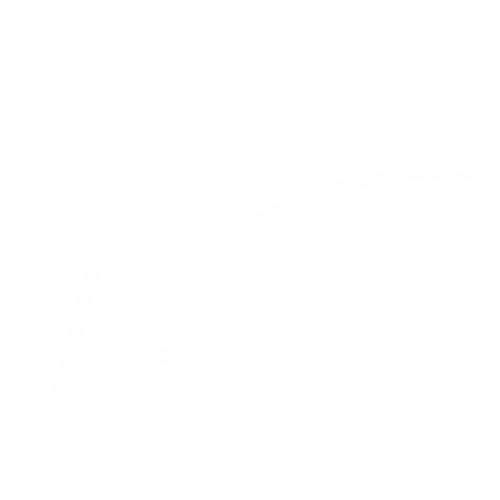 White hand-drawn arrow pointing down and to the left on a black background.