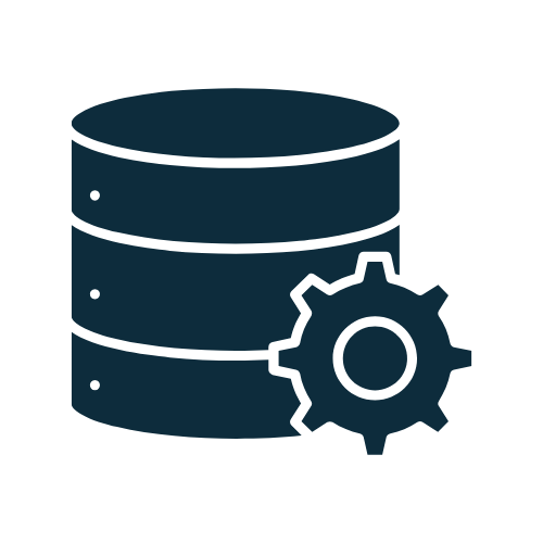 Icon of a database with a gear, representing database settings or management.